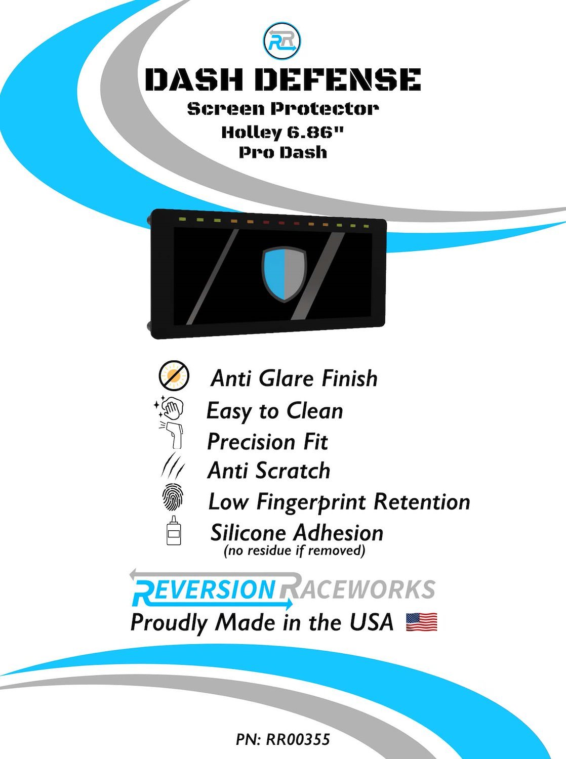 RR00355 Dash Defense Holley 6.86 in. Digital Dash Screen Protector