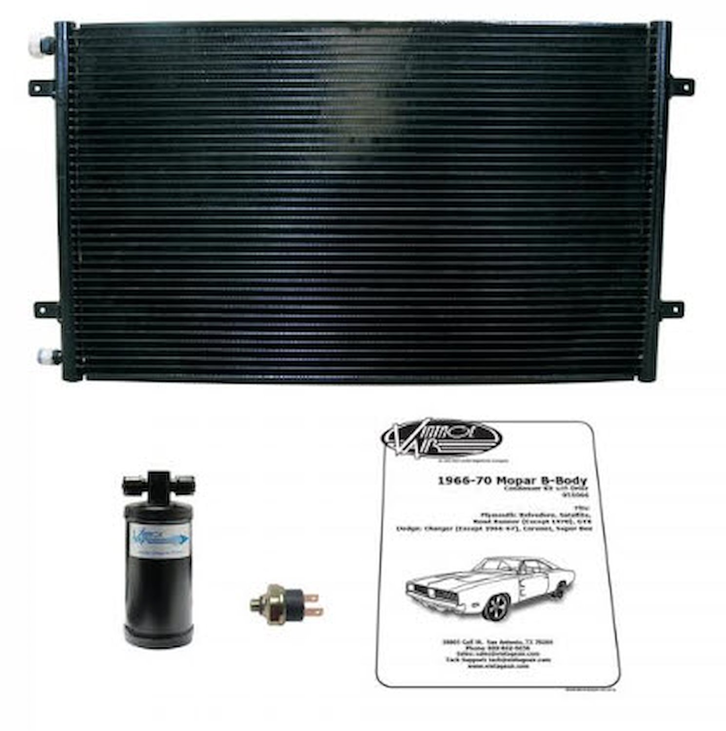 051066 SureFit Condenser Kit w/Drier for Select 1966-1970 Dodge, Plymouth Cars
