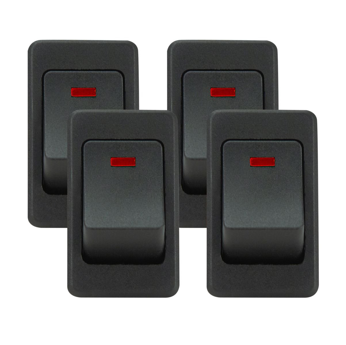 Rocker switch red  (4 Pc)