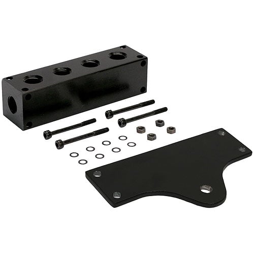 6-Port Billet Manifold and Bracket (6) 1/4" NPT Female Ports