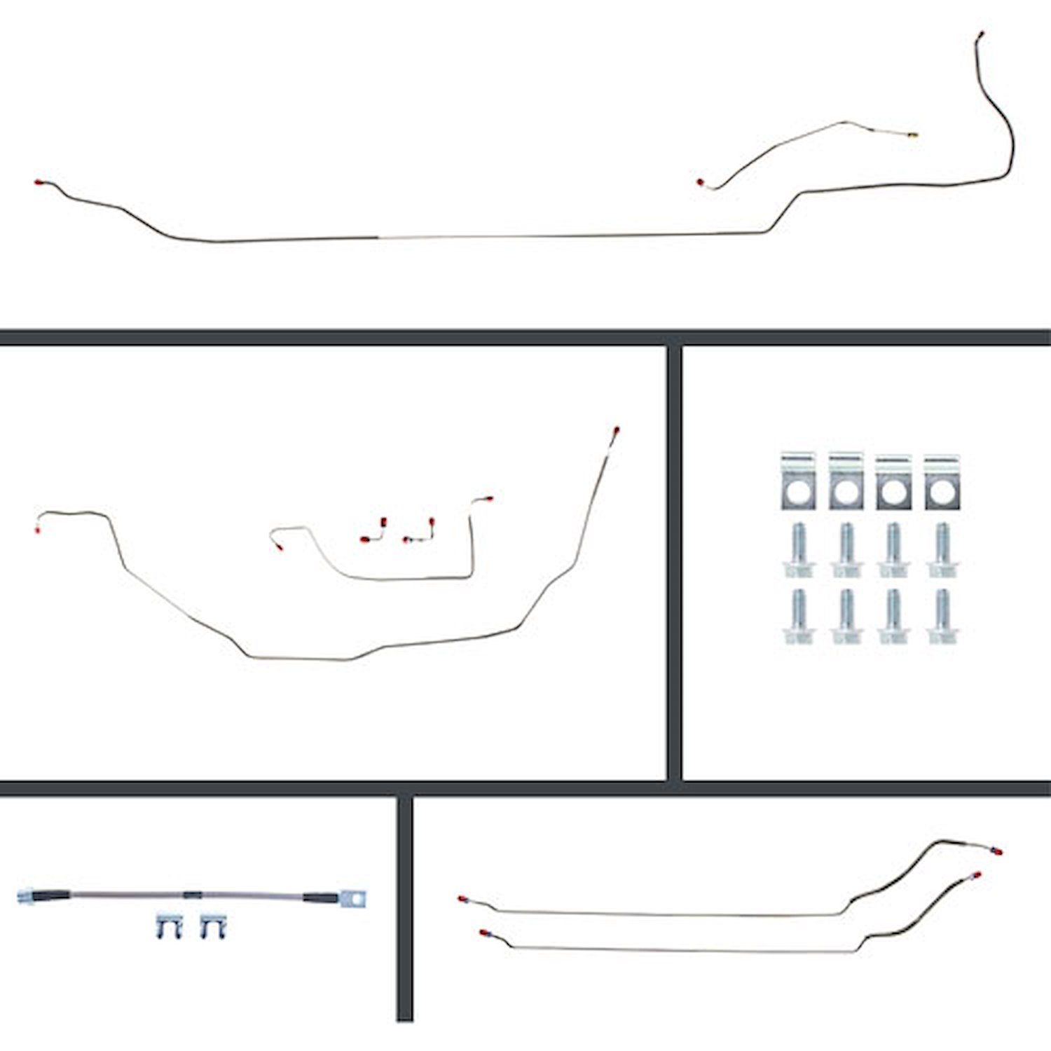 68 GTO/Cutlass Cnvt Power Disc Conversion Complete Brake Line Kit 26 Pcs. Stainless