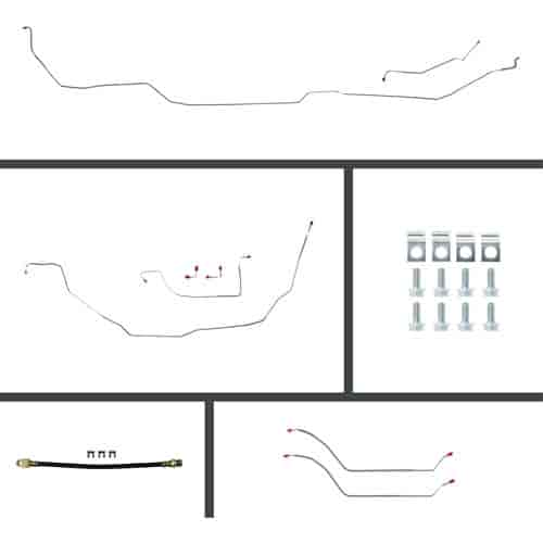 70 Chevelle Power 4 Wheel Disc Conversion Complete Brake Line Kit 26 Pcs.