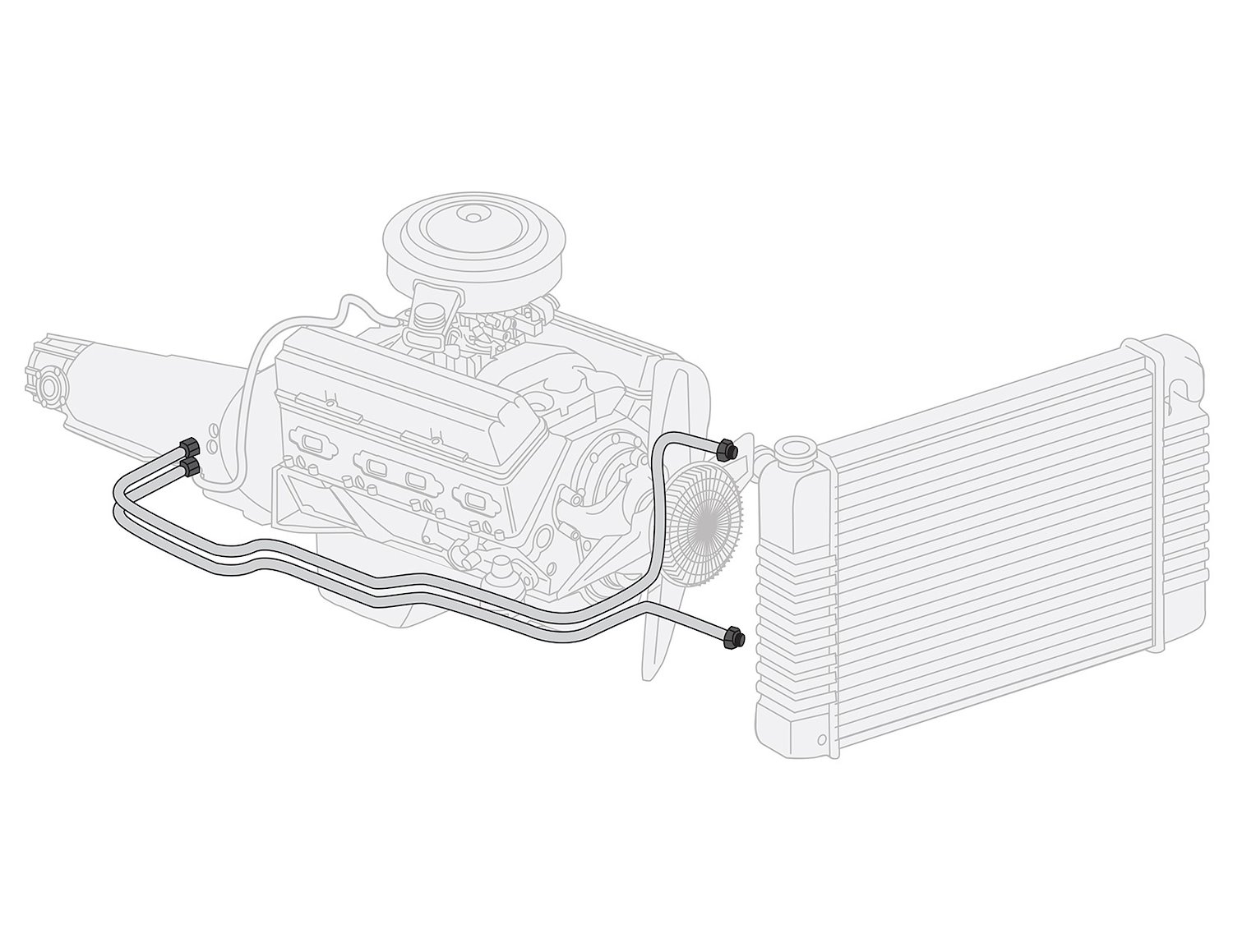 77 301 w/ T-350 - Trans. Cooler Lines - Stainless 2 Pcs.