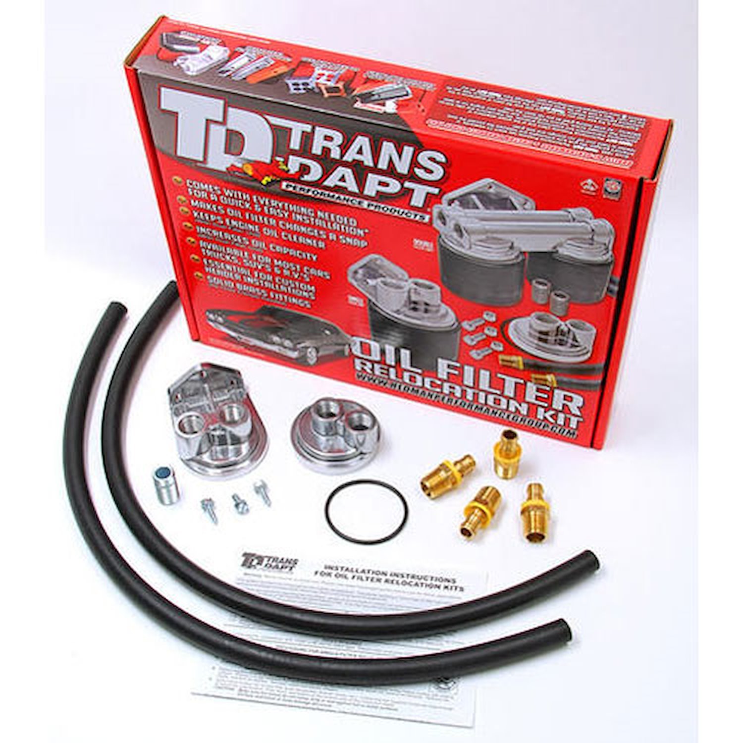 Single Oil Filter Relocation Kit Small Block Chevy