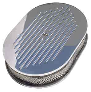 Pinstriped Oval Aluminum Air Cleaner Set 8-3/8" x 12"