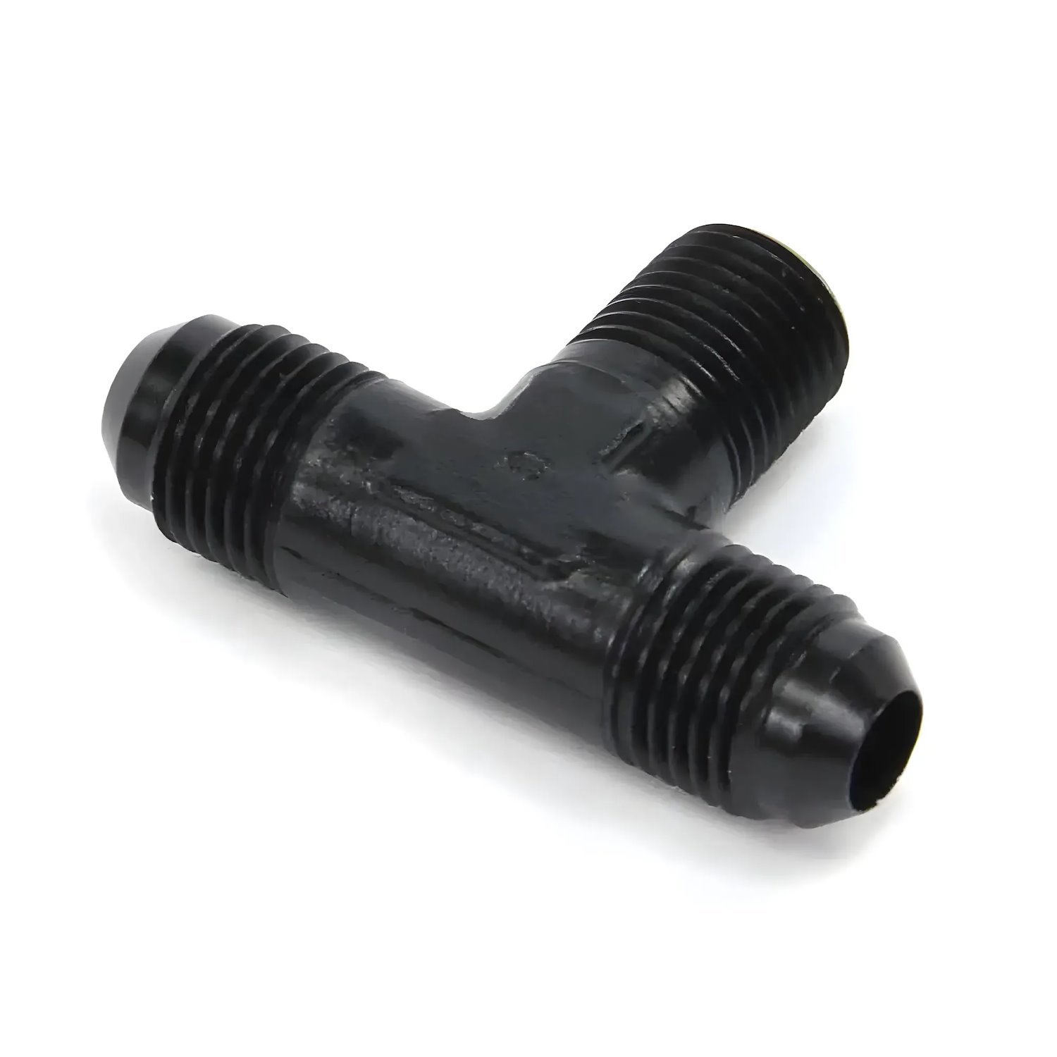 00-01405 1/4 in. NPT x 6AN x 6AN Branch Tee Fitting, Male/Male/Male, Black