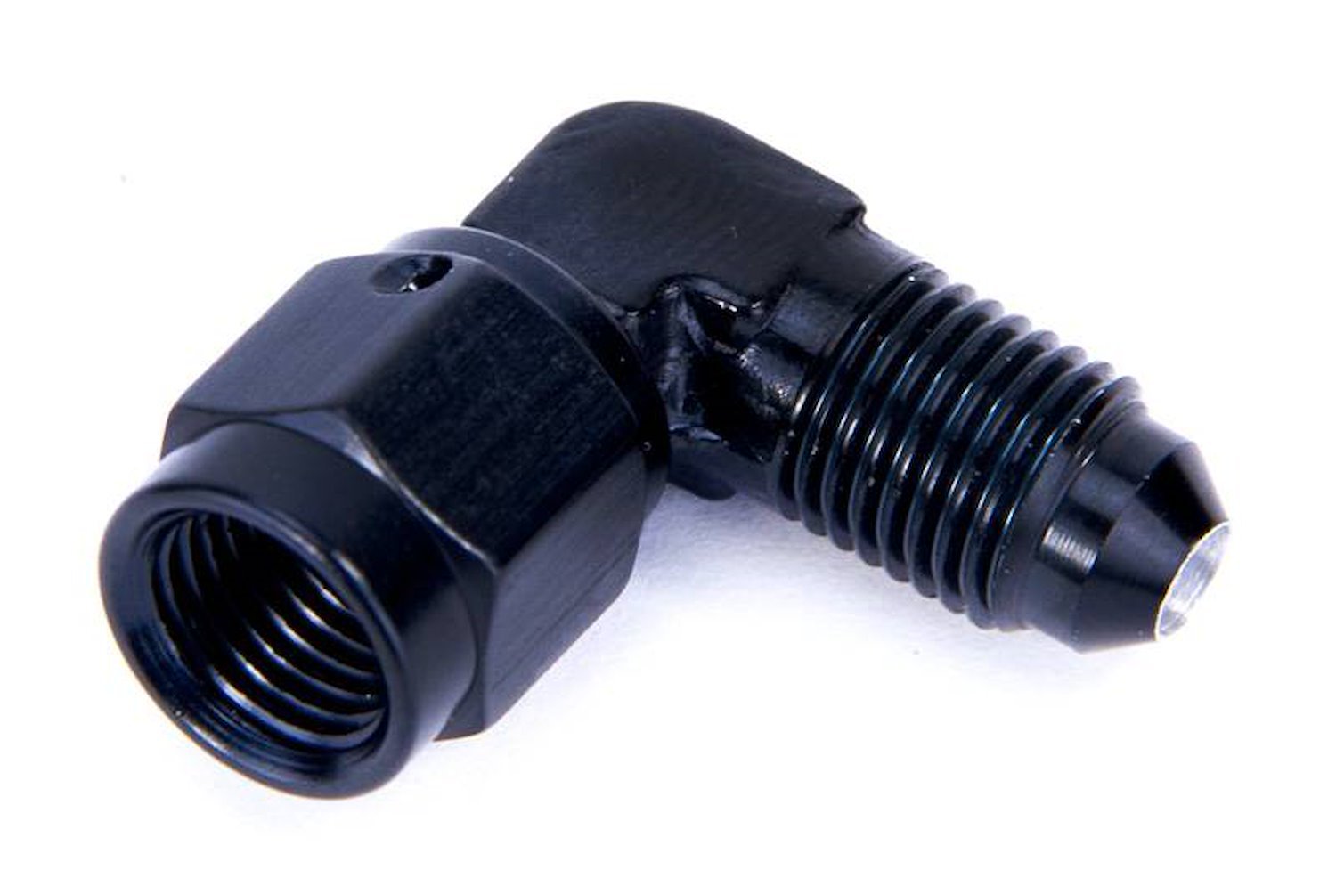 00-01610 3AN Swivel x 3AN 90-Degree Fitting, Female/Male, Black