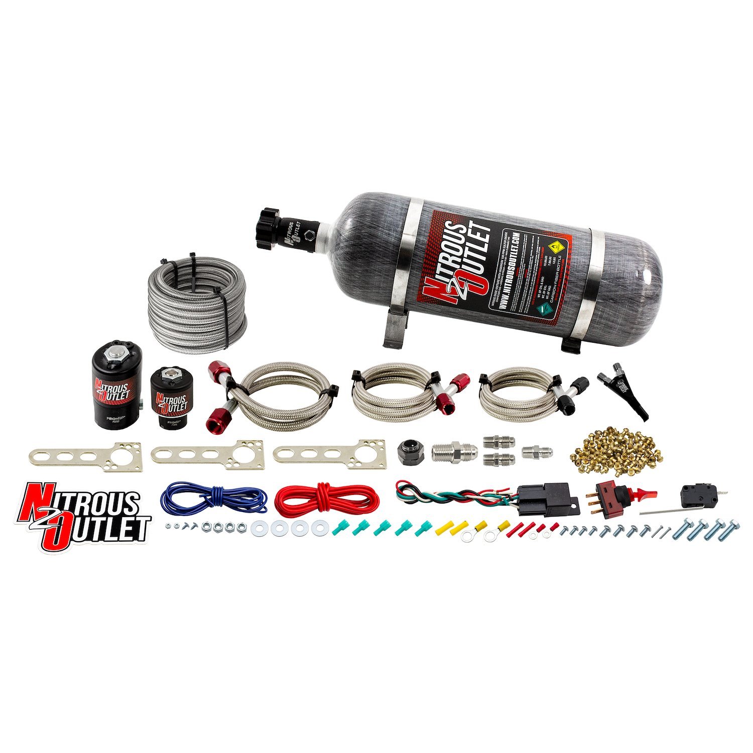 00-10000-12 GM EFI Single-Nozzle System, Gas/E85, 5-55psi, 35-200HP, 12lb Bottle