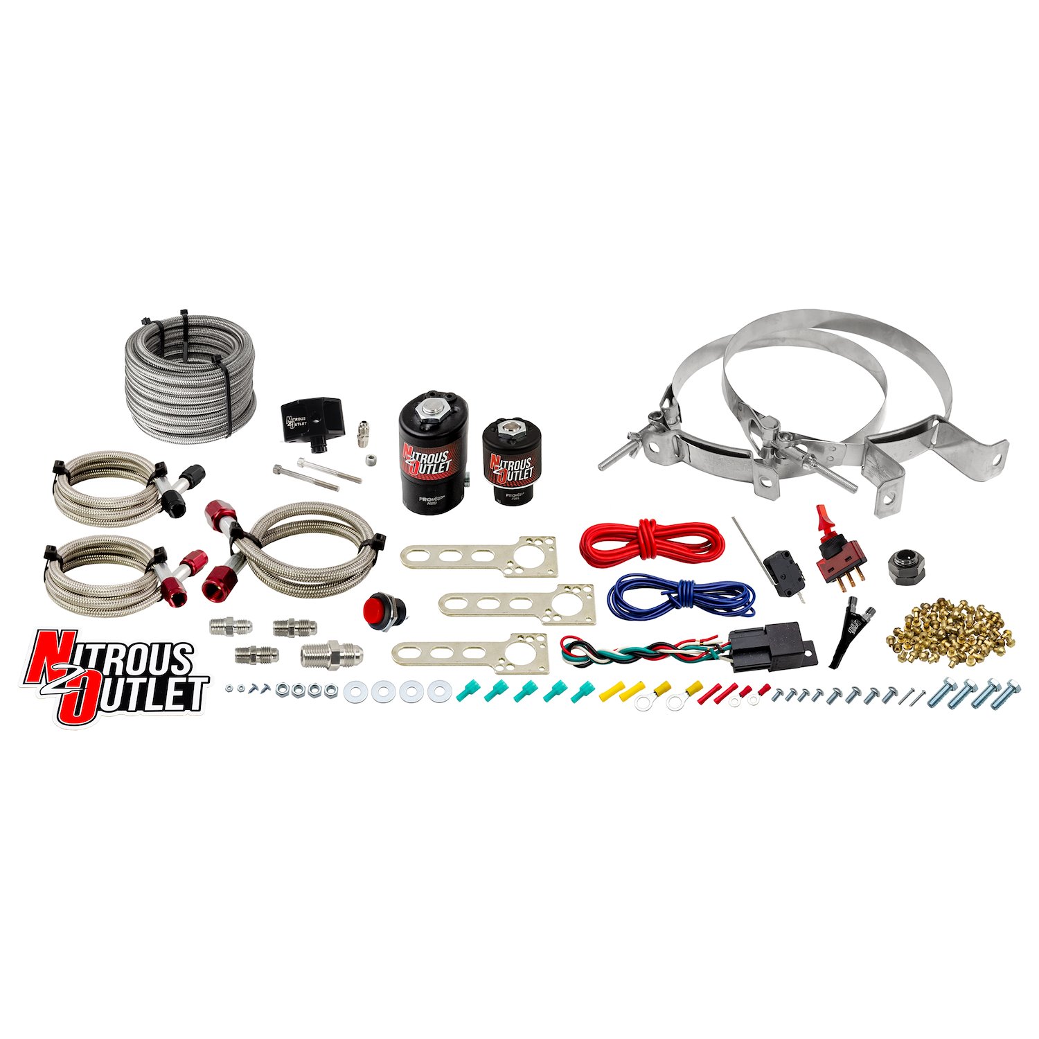 00-10015-00 EFI Single-Nozzle System, 2005-2010 Ford Mustang 4.6L 3V, Gas/E85, 5-55psi, 35-200HP, No Bottle