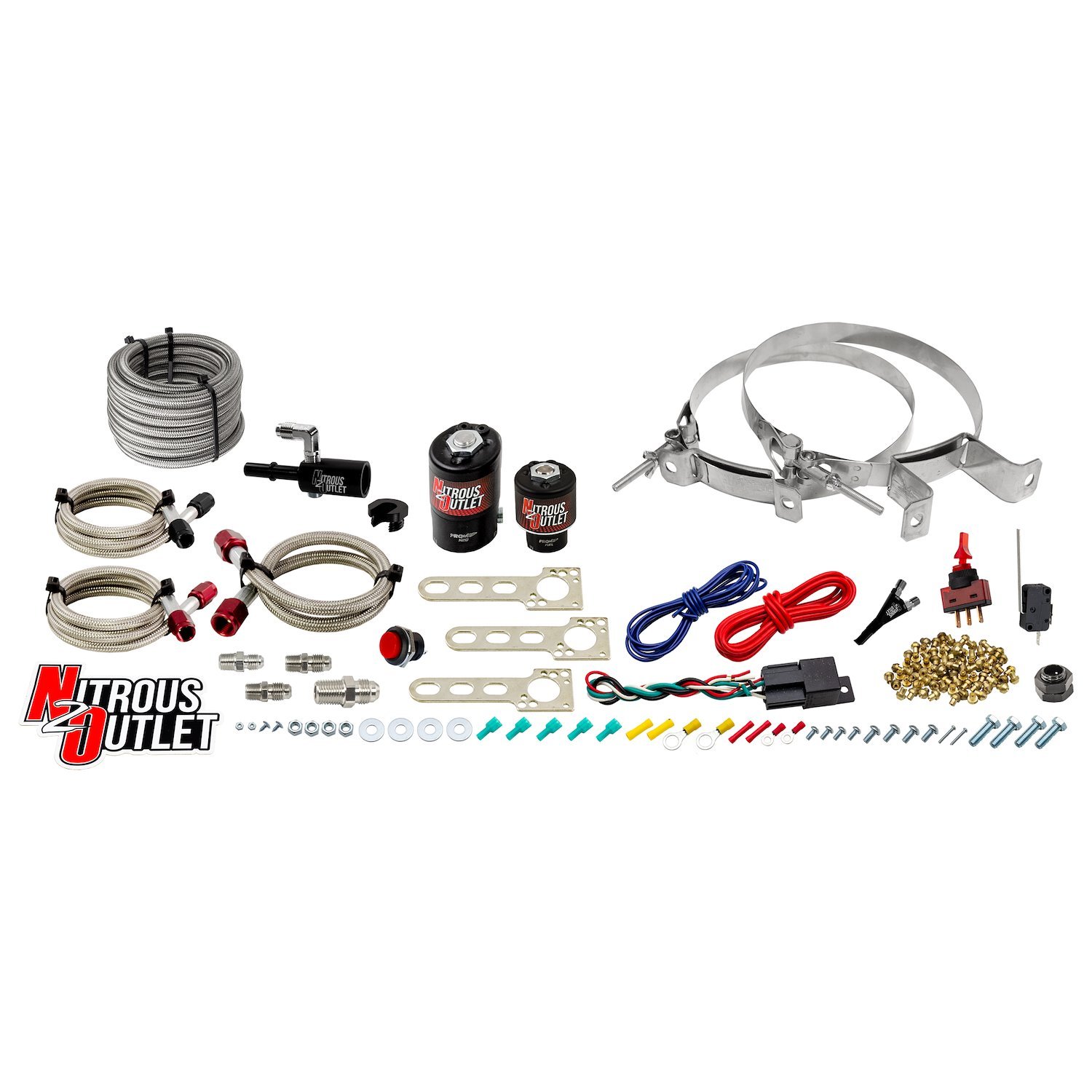 00-10016-00 EFI Single-Nozzle System, 2011-2015 Ford Mustang 5.0/F-150, Gas/E85, 5-55psi, 35-200HP, No Bottle