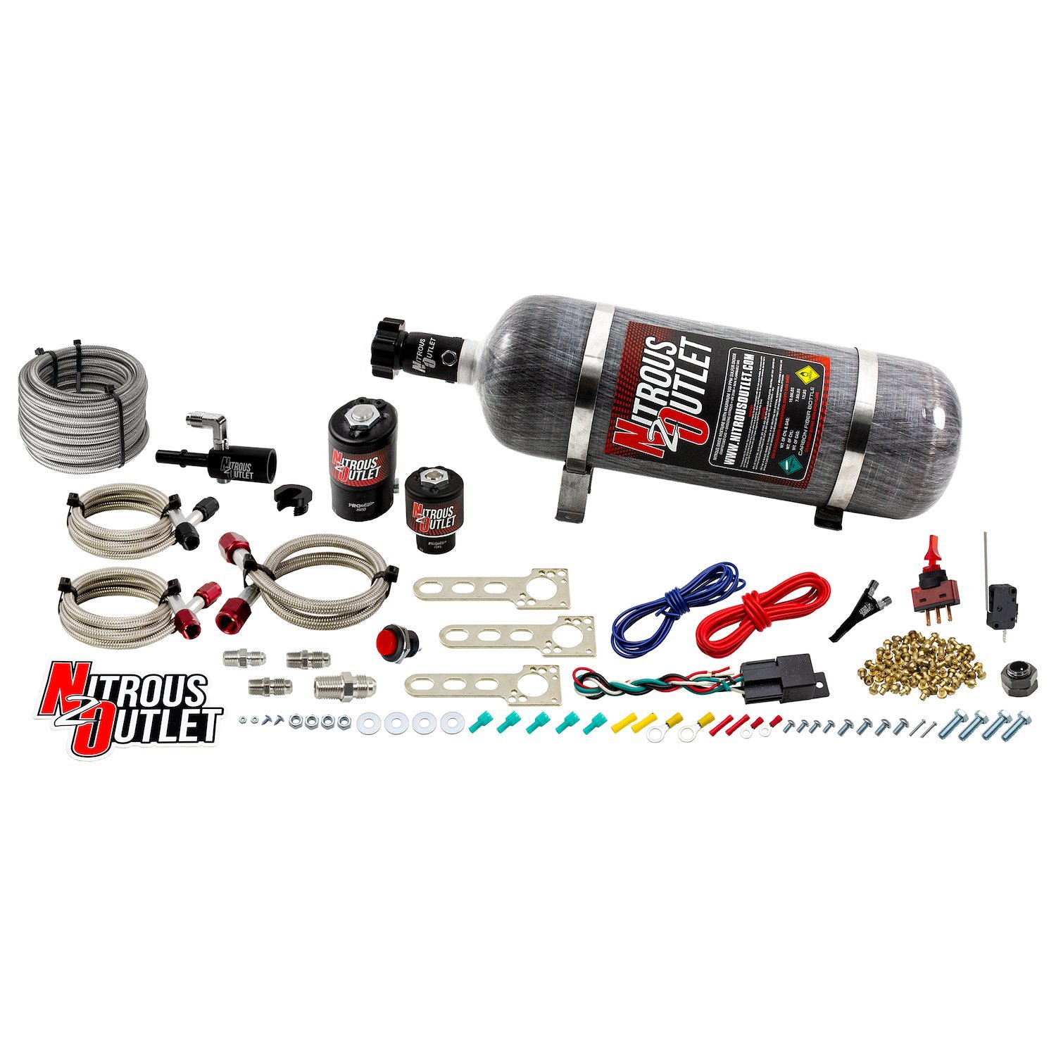 00-10016-12 EFI Single-Nozzle System, 2011-2015 Ford Mustang 5.0/F-150, Gas/E85, 5-55psi, 35-200HP, 12lb Bottle