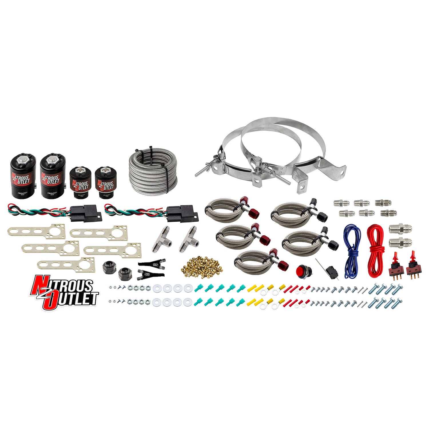 00-10033-00 Import EFI Dual-Stage Single-Nozzle System, Gas/E85, 5-55psi, 35-200HP, No Bottle
