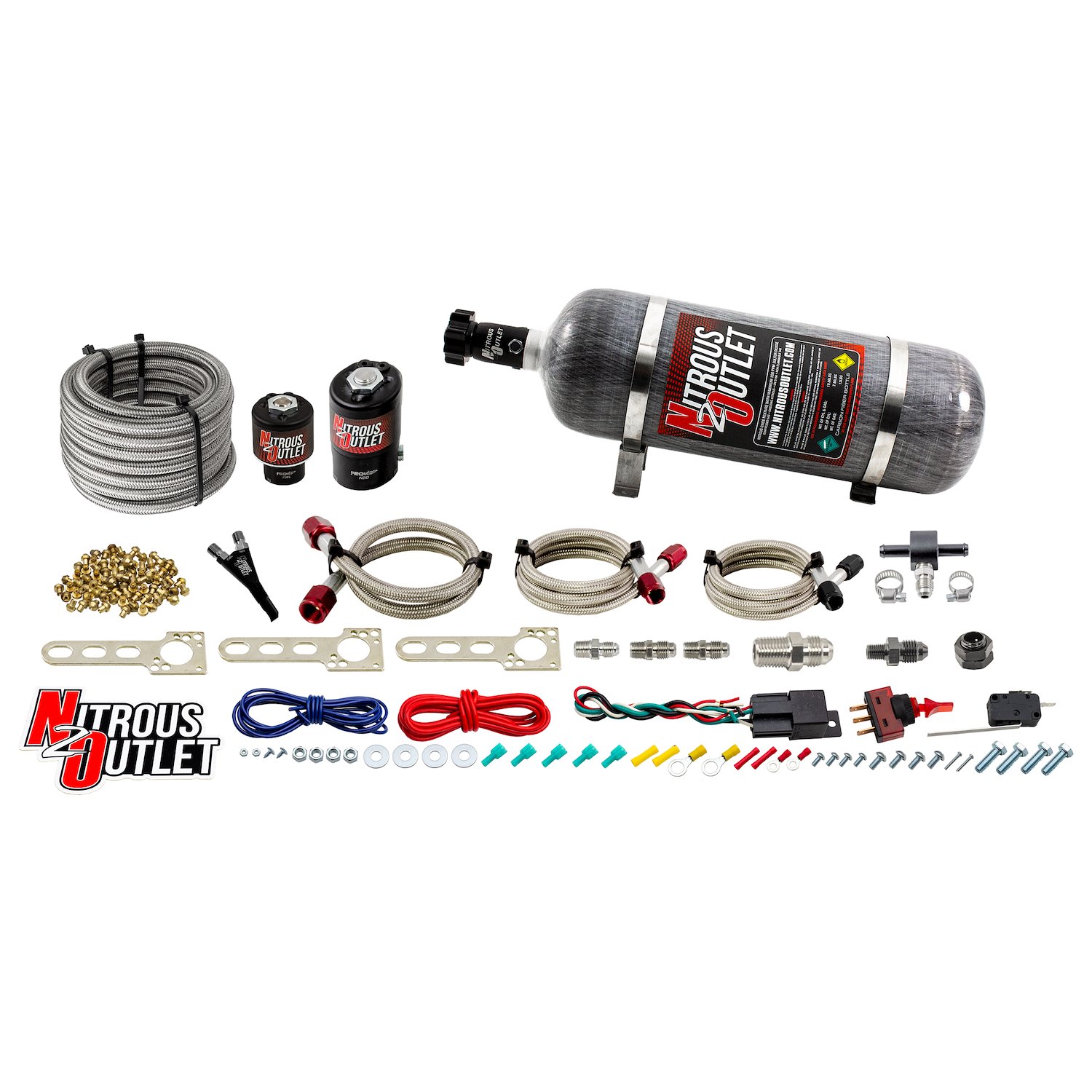 00-10040-12 Universal EFI Single-Nozzle System, Gas/E85, 5-55psi, 35-200HP, 12lb Bottle