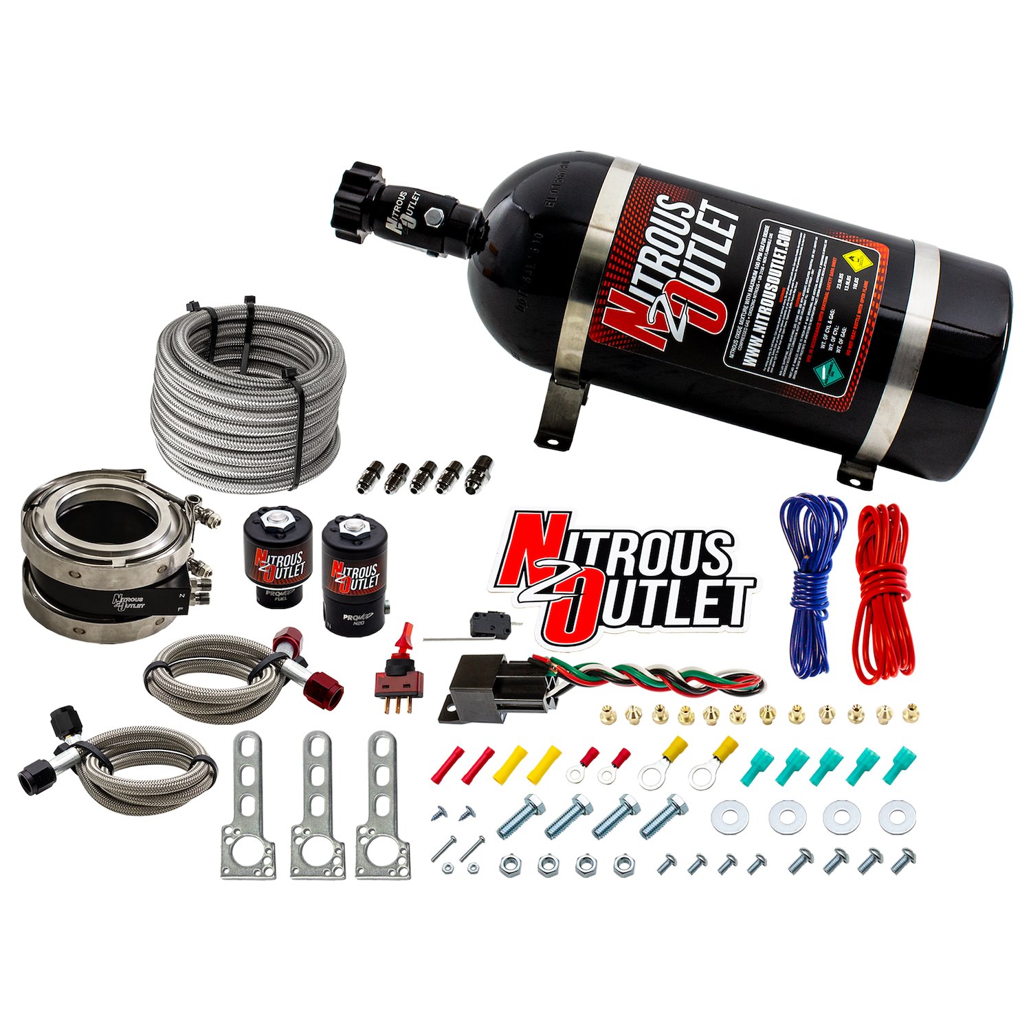 00-10050-10 Interspooler 3 in. Boosted Nitrous Collar System, Gas/E85, 45-55psi, 50-200HP, 10lb Bottle