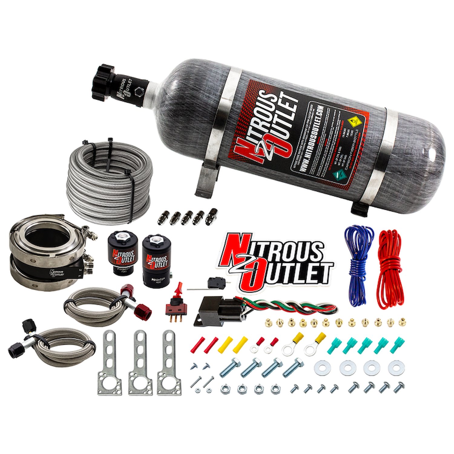 00-10050-12 Interspooler 3 in. Boosted Nitrous Collar System, Gas/E85, 45-55psi, 50-200HP, 12lb Bottle