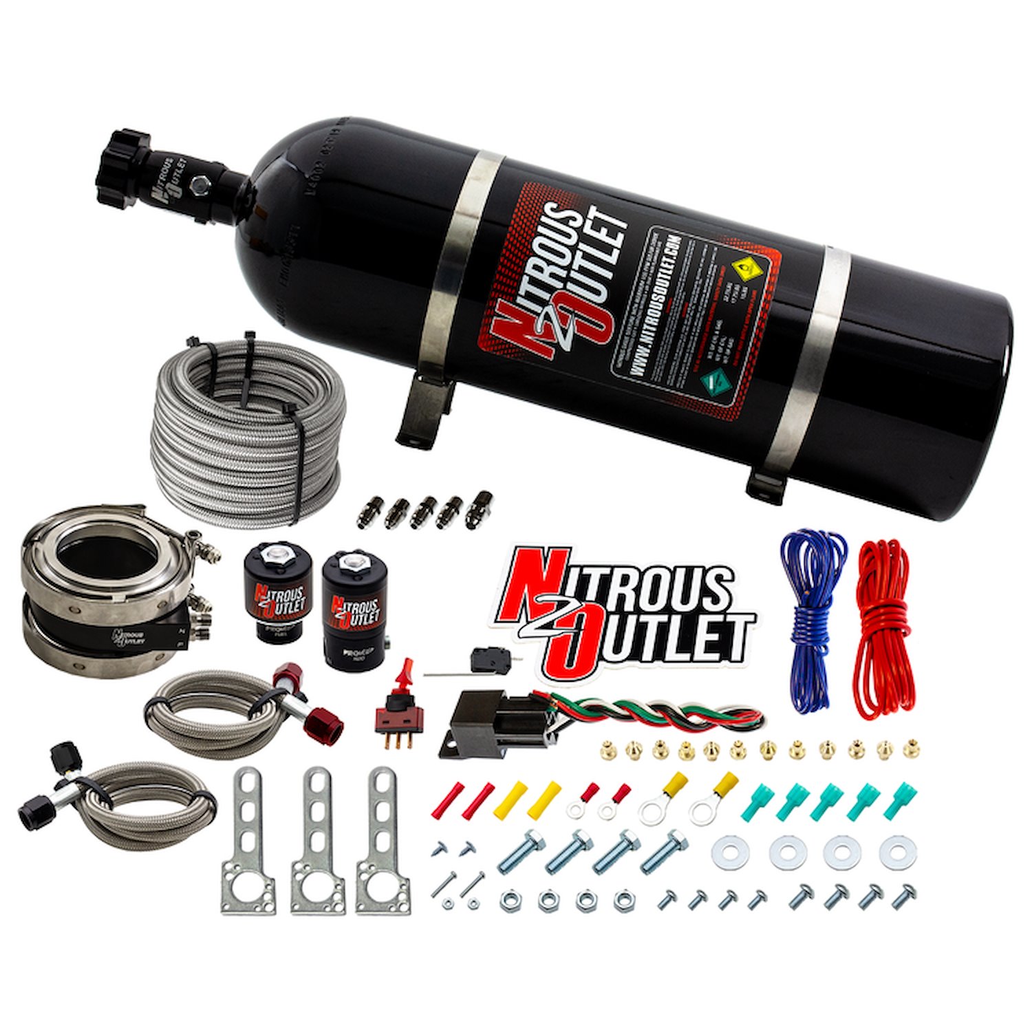 00-10050-15 Interspooler 3 in. Boosted Nitrous Collar System, Gas/E85, 45-55psi, 50-200HP, 15lb Bottle