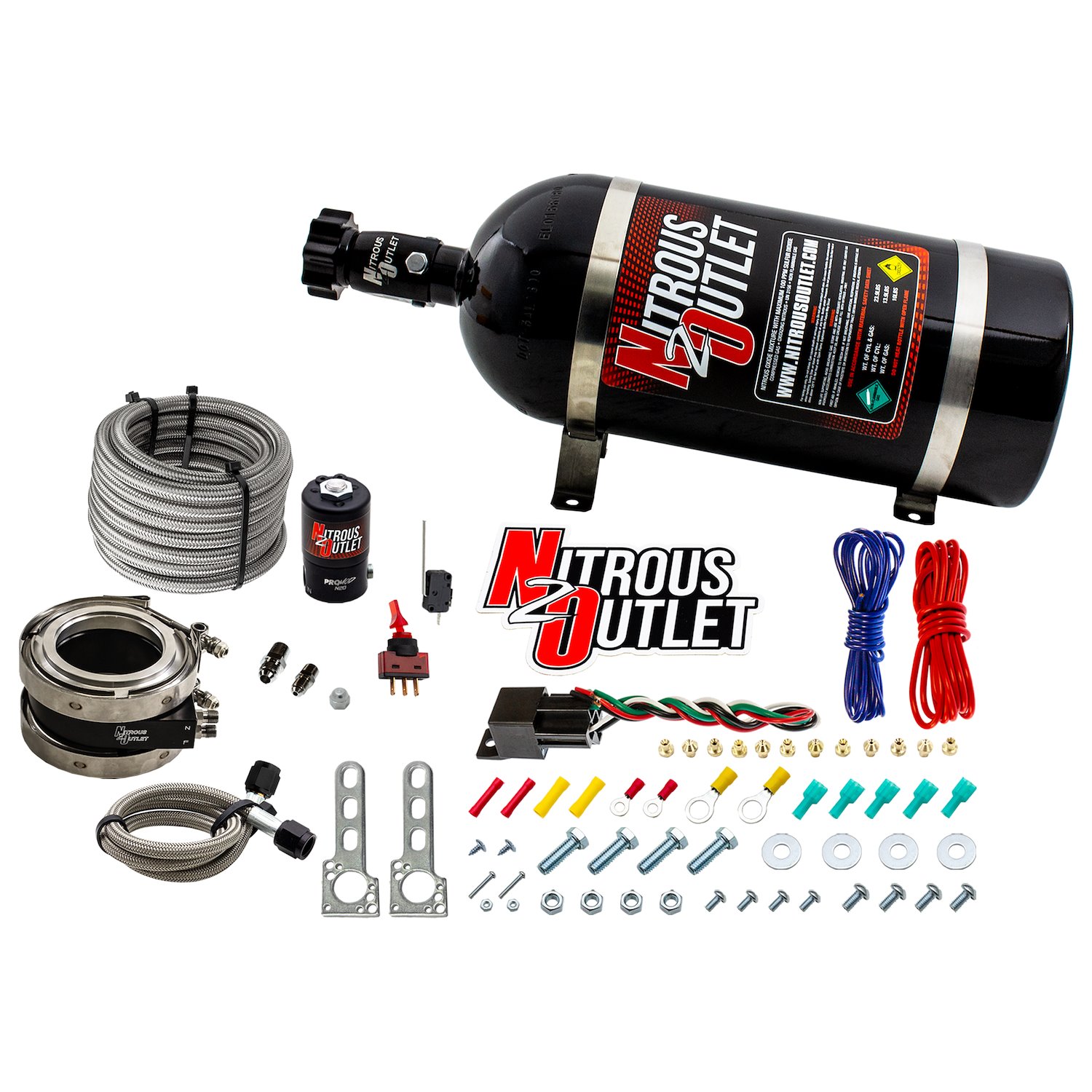 00-10051-10 Interspooler 3 in. Boosted Dry Nitrous Collar System, 50-400HP, 10lb Bottle