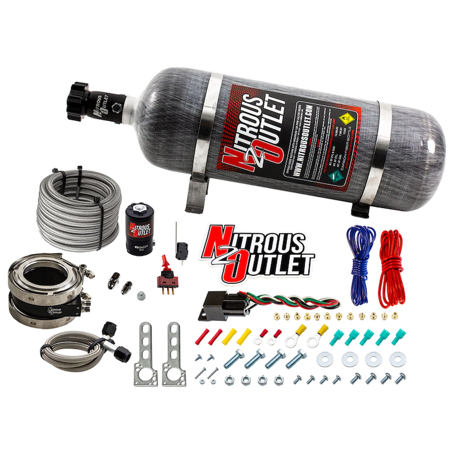 00-10051-12 Interspooler 3 in. Boosted Dry Nitrous Collar System, 50-400HP, 12lb Bottle