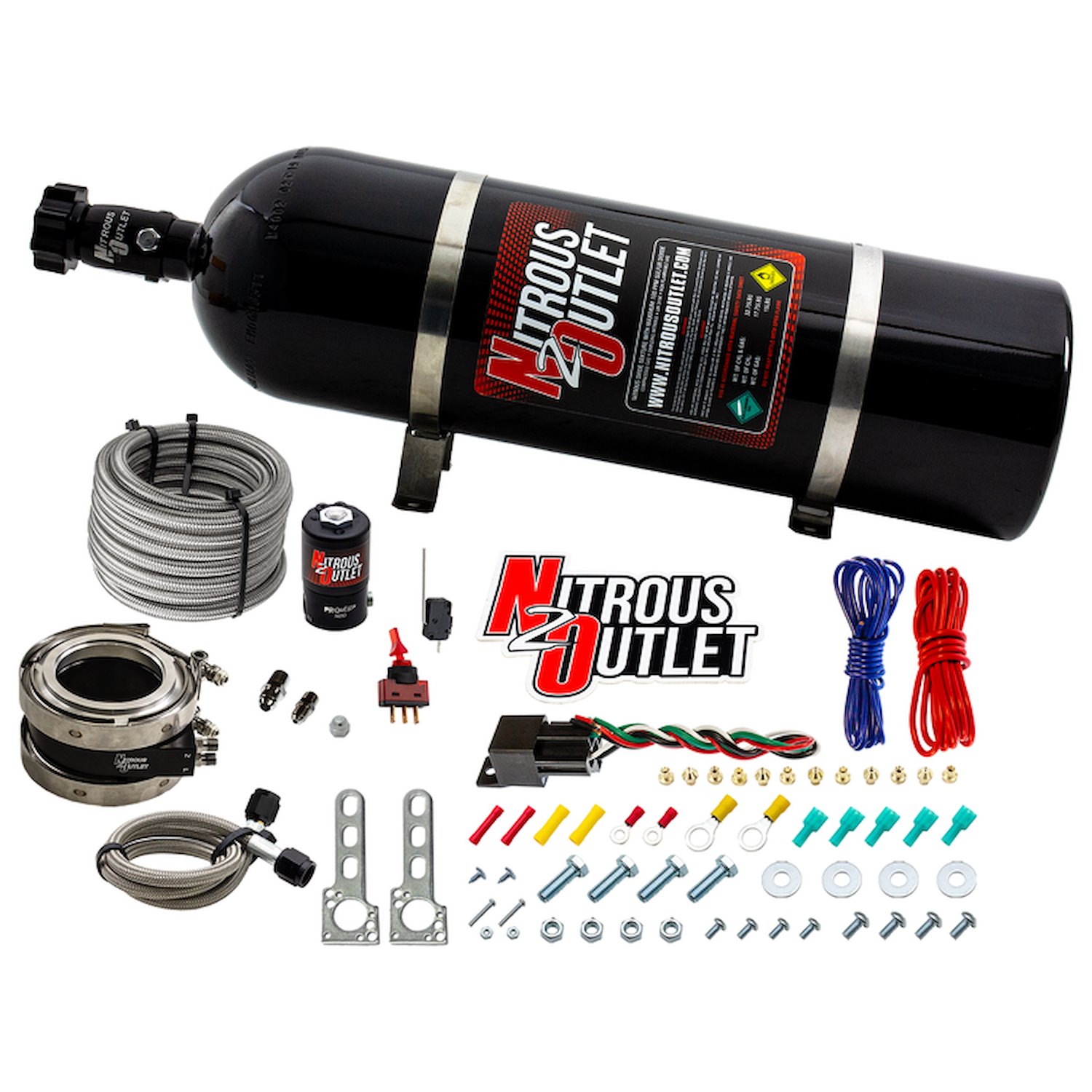 00-10051-15 Interspooler 3 in. Boosted Dry Nitrous Collar System, 50-400HP, 15lb Bottle