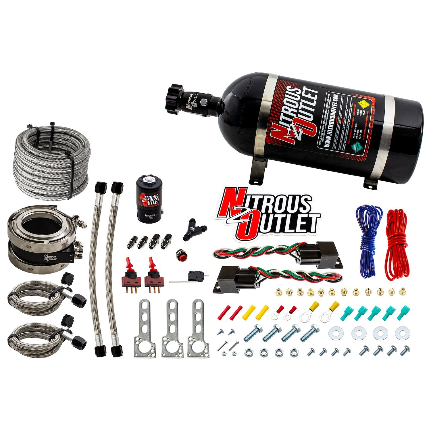 00-10052-10 Interspooler 3 in. Boosted Dual-Stage Dry Nitrous Collar System, 50-400HP, 10lb Bottle