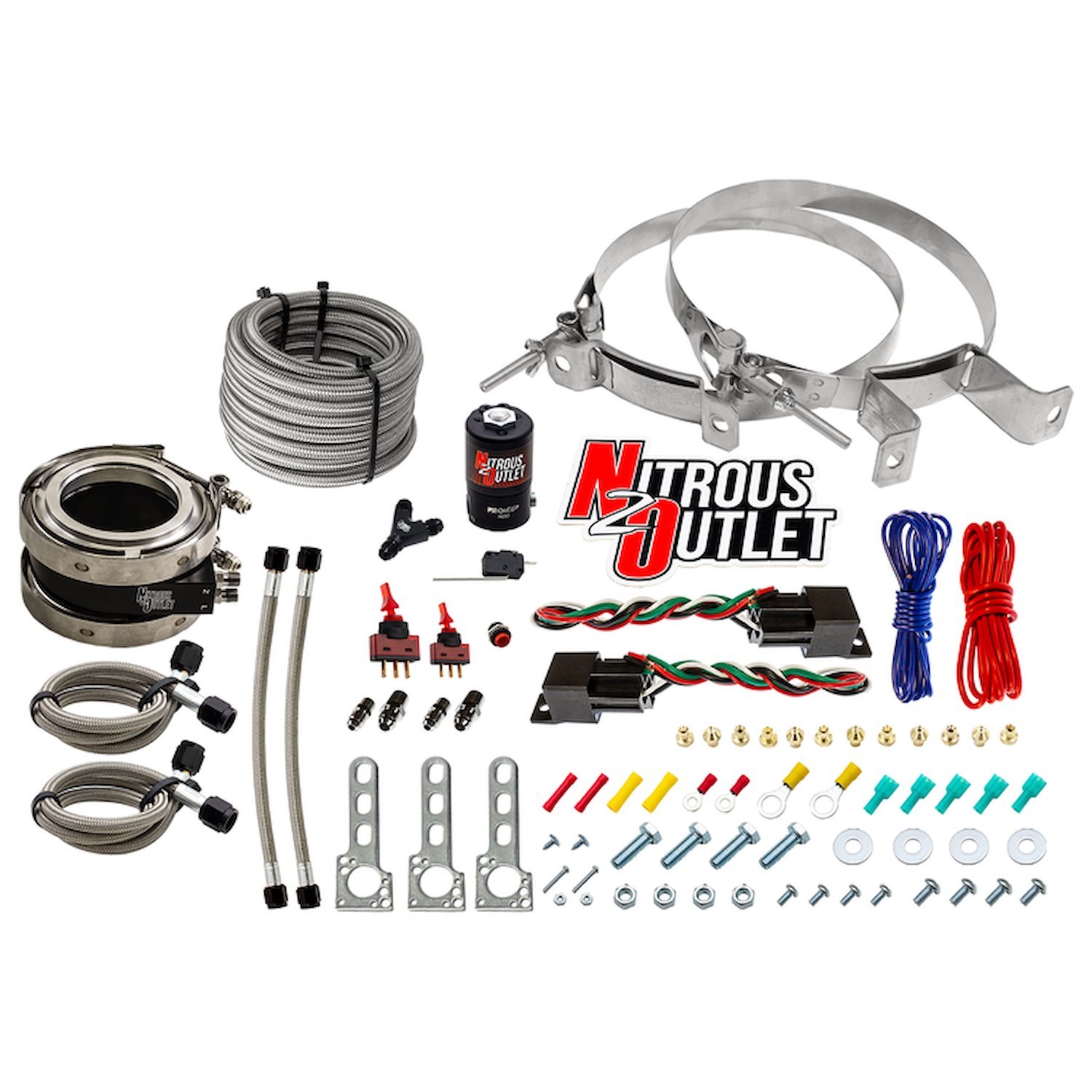 00-10055-00 Interspooler 4 in. Boosted Dual-Stage Dry Nitrous Collar System, 50-400HP, No Bottle