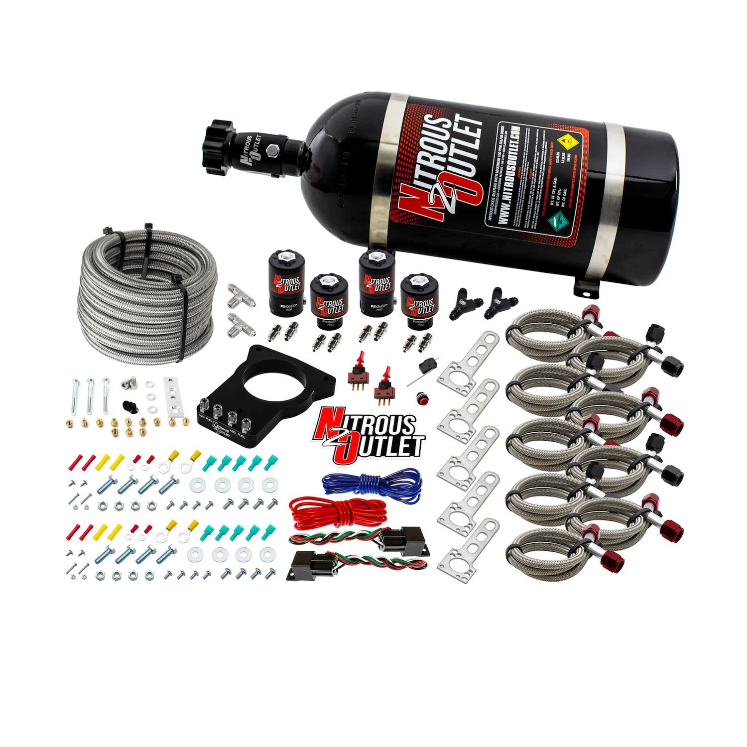 00-10103-10 GM 78 mm Dual-Stage LSX Plate System, Gas/E85, 5-55psi, 50-200HP, 10lb Bottle