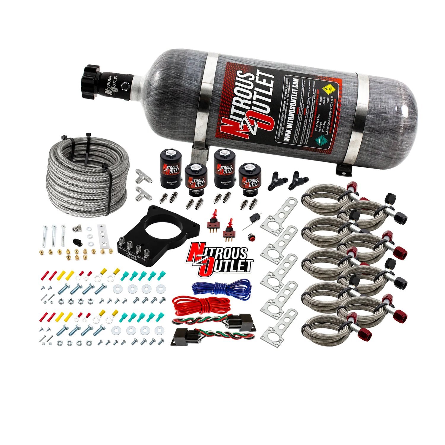 00-10103-12 GM 78 mm Dual-Stage LSX Plate System, Gas/E85, 5-55psi, 50-200HP, 12lb Bottle