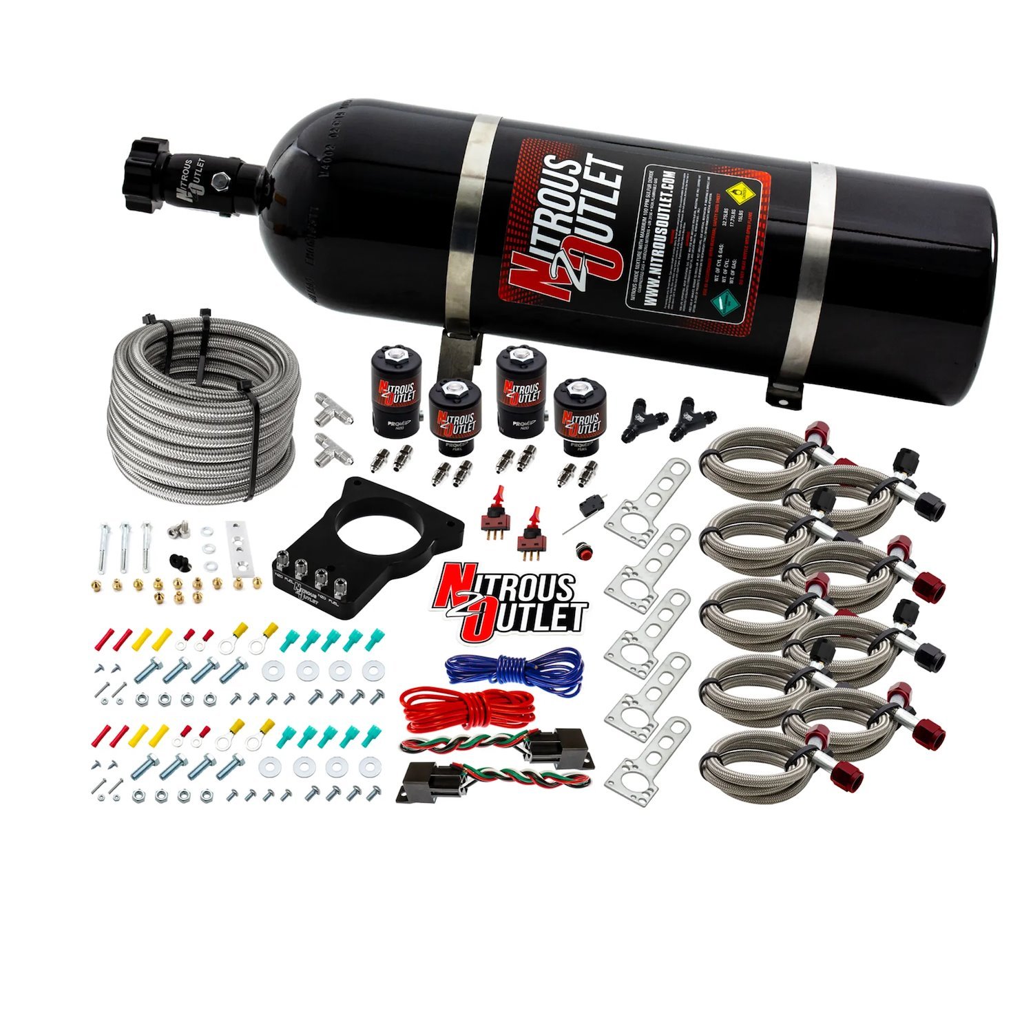 00-10103-15 GM 78 mm Dual-Stage LSX Plate System, Gas/E85, 5-55psi, 50-200HP, 15lb Bottle