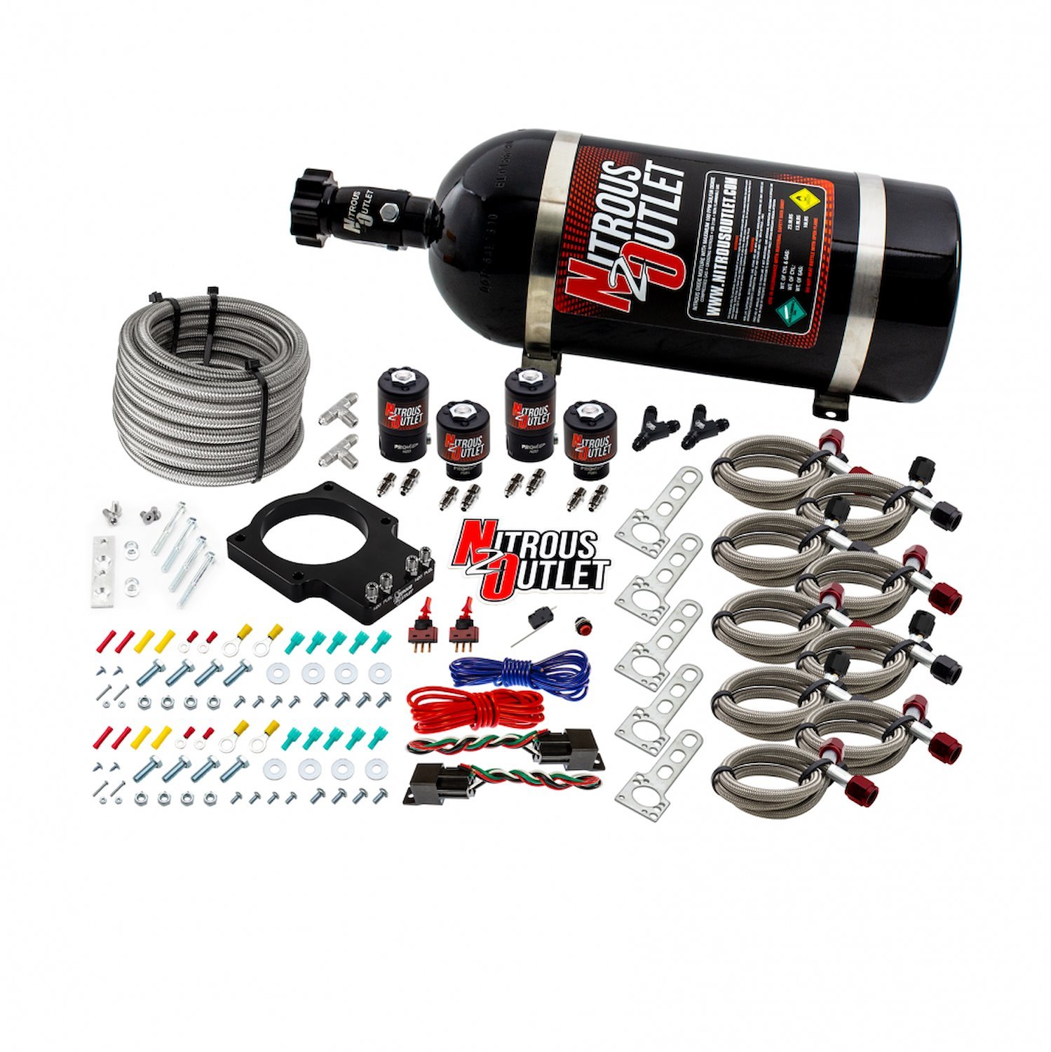 00-10109-00 GM 90 mm LSX Dual-Stage Plate System, Gas/E85, 5-55psi, 50-200HP, No Bottle