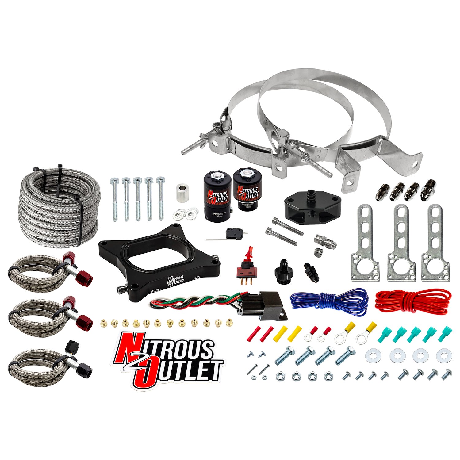 00-10140-00 Ford 1996-2004 4.6L 2V Mustang Plate System, Gas/E85, 5-55psi, 50-200HP, No Bottle