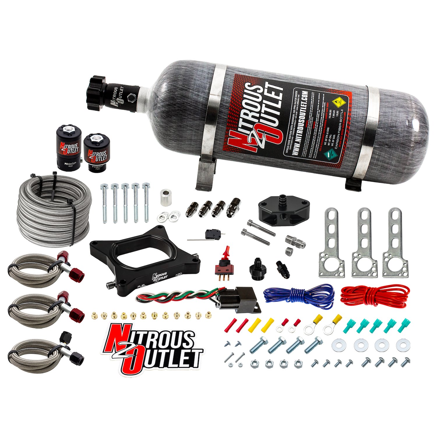 00-10140-12 Ford 1996-2004 4.6L 2V Mustang Plate System, Gas/E85, 5-55psi, 50-200HP, 12lb Bottle
