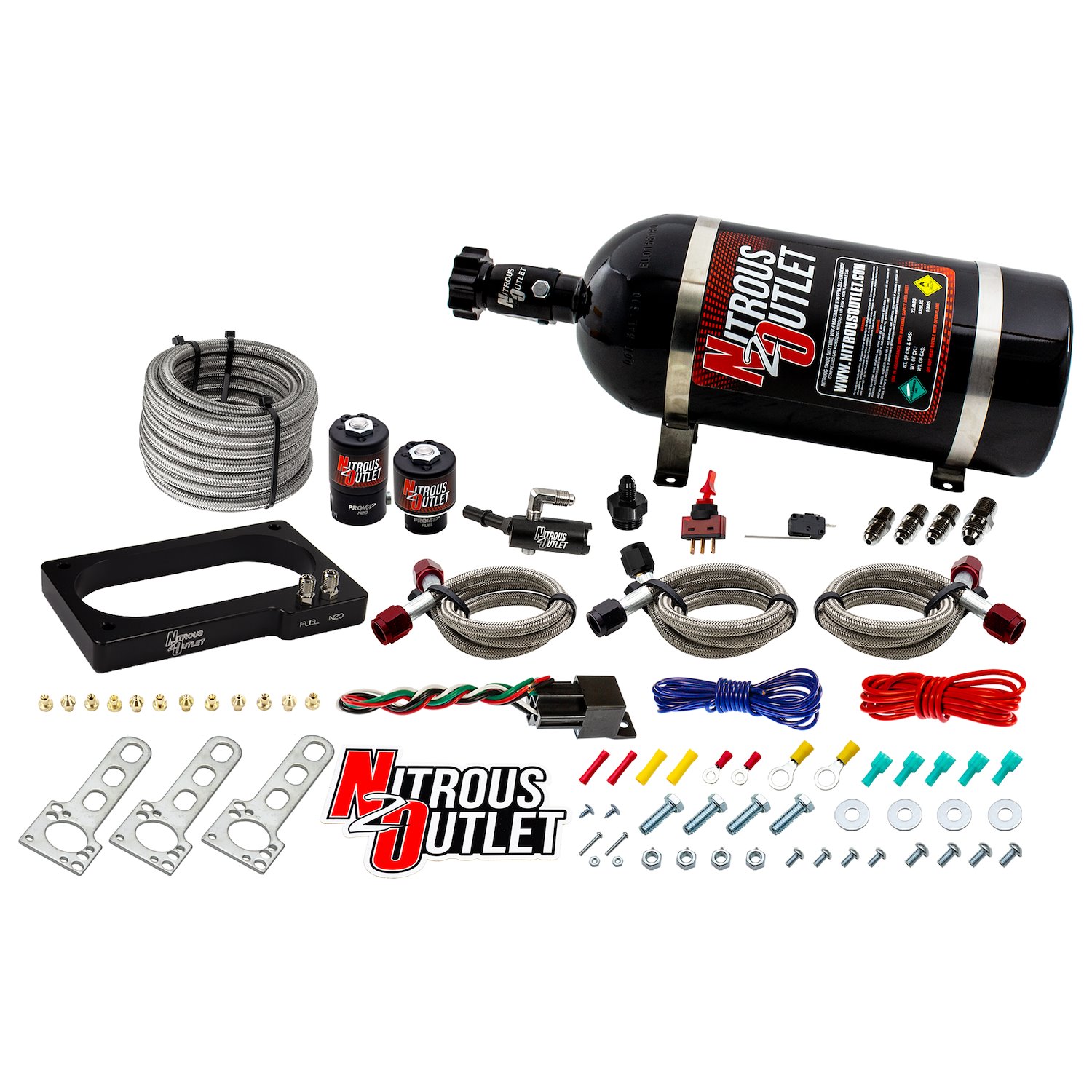 00-10152-10 Ford 2007-2014 GT 500 Mustang Plate System, Gas/E85, 5-55psi, 50-200HP, 10lb Bottle