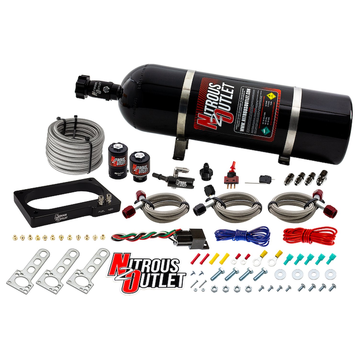 00-10152-15 Ford 2007-2014 GT 500 Mustang Plate System, Gas/E85, 5-55psi, 50-200HP, 15lb Bottle