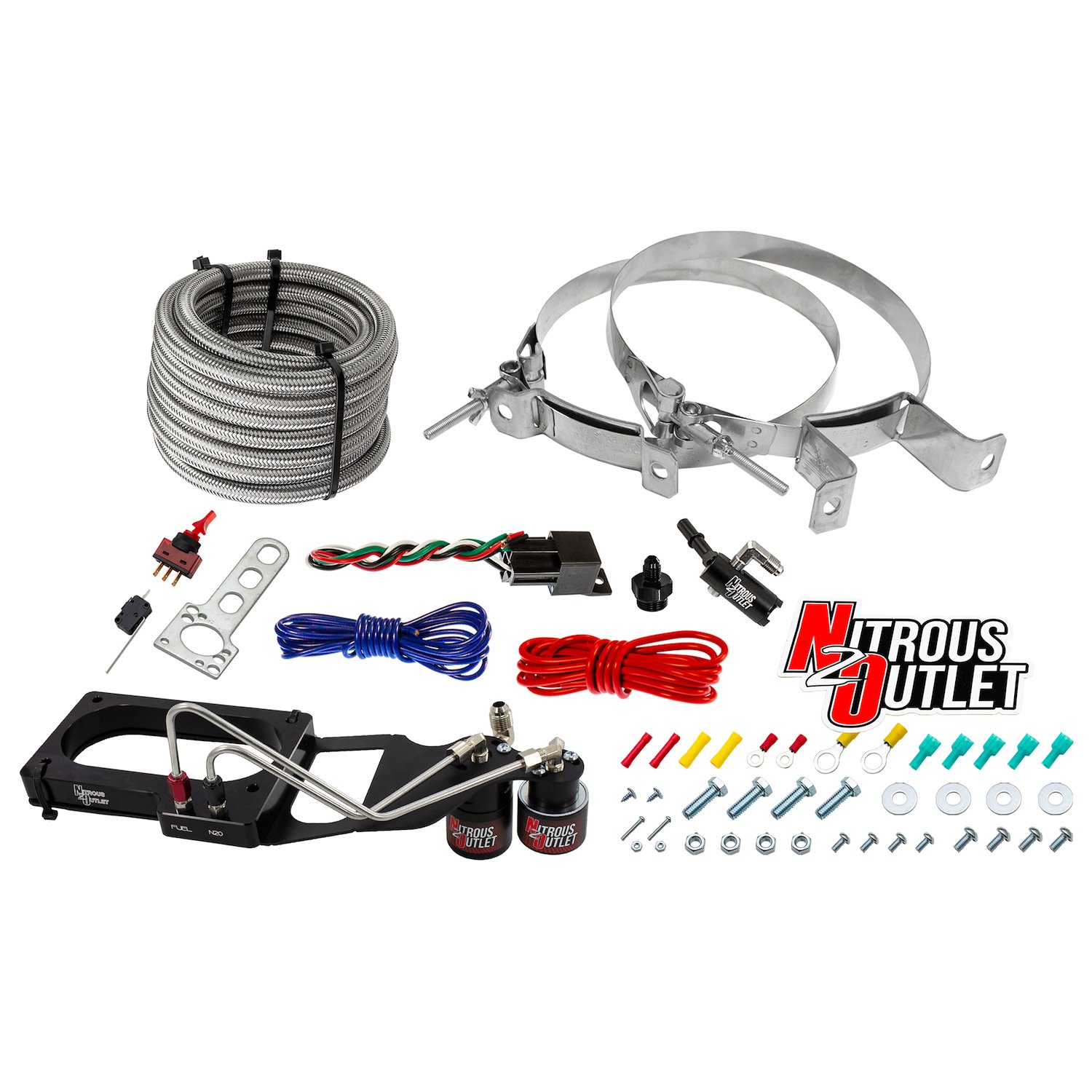 00-10153-00 Ford 2007-2014 GT 500 Mustang Hard-Line Plate System, Gas/E85, 5-55psi, 50-200HP, No Bottle