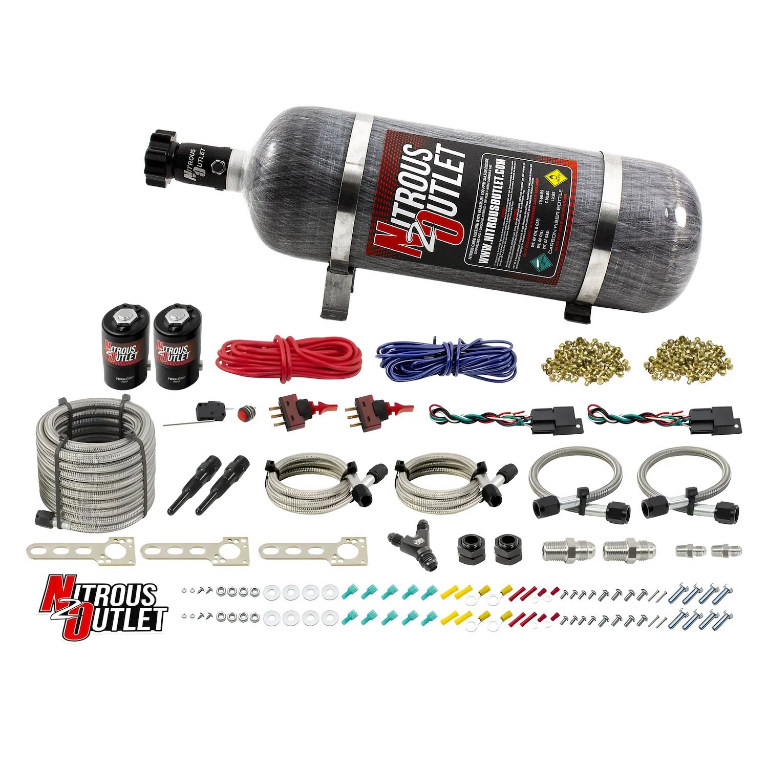 00-10207-12 Universal EFI Dual-Stage Dry Single-Nozzle System, 35-200HP, 12lb Bottle