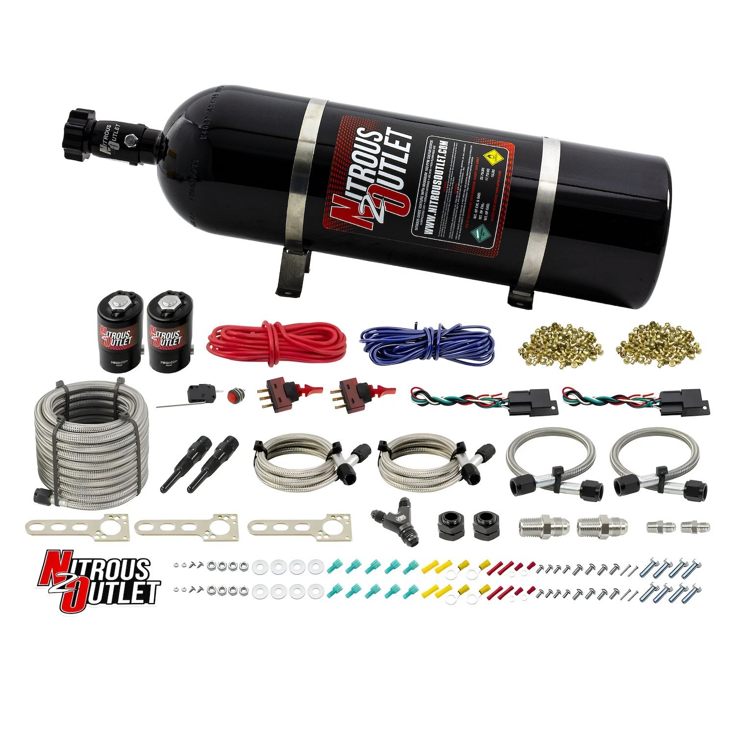 00-10207-15 Universal EFI Dual-Stage Dry Single-Nozzle System, 35-200HP, 15lb Bottle
