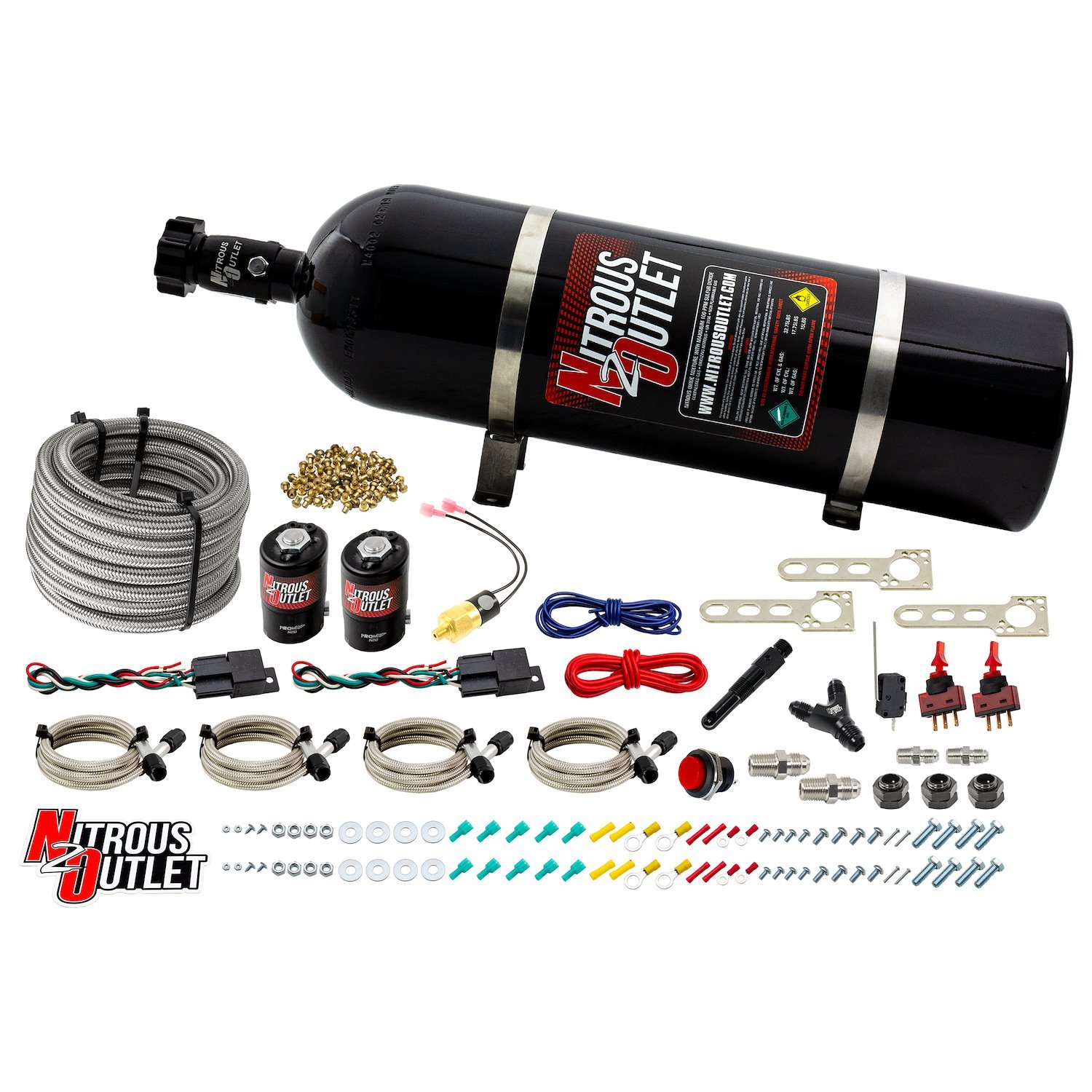 00-10251-15 Universal Diesel Dual-Stage Dry Single-Nozzle System, 35-200HP, 15lb Bottle