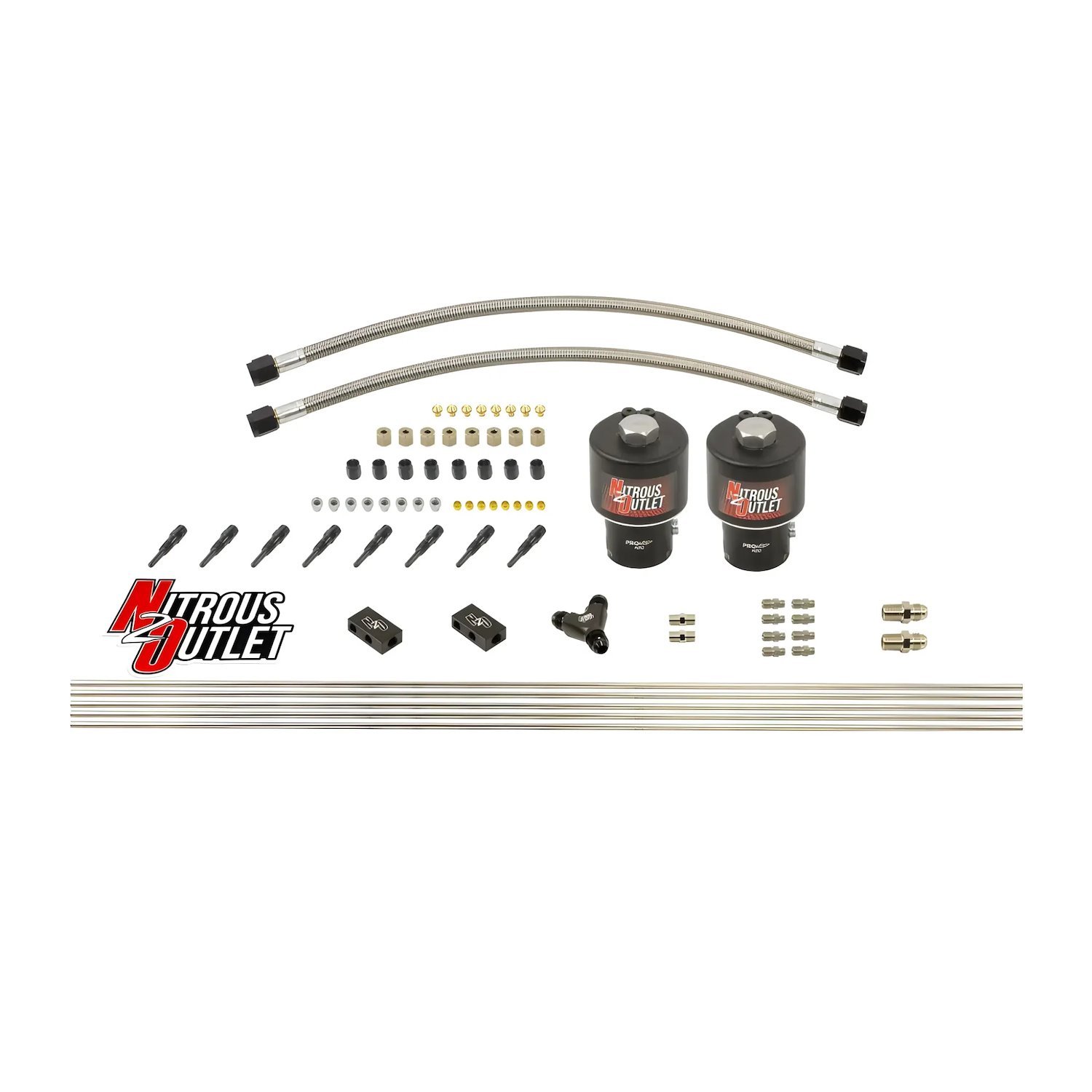 00-10420-T Dry 8-Cyl Solenoid Forward Direct Port Conversion Kit, Two .178 Trashcan Nitrous Solenoids