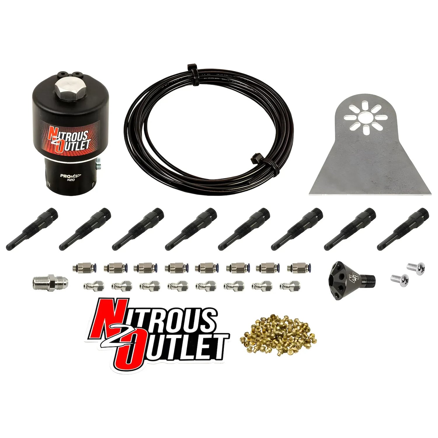 00-10483-T Dry 8-Cyl Solenoids Forward Direct Port Conversion Kit, .178 Trashcan Nitrous Solenoid