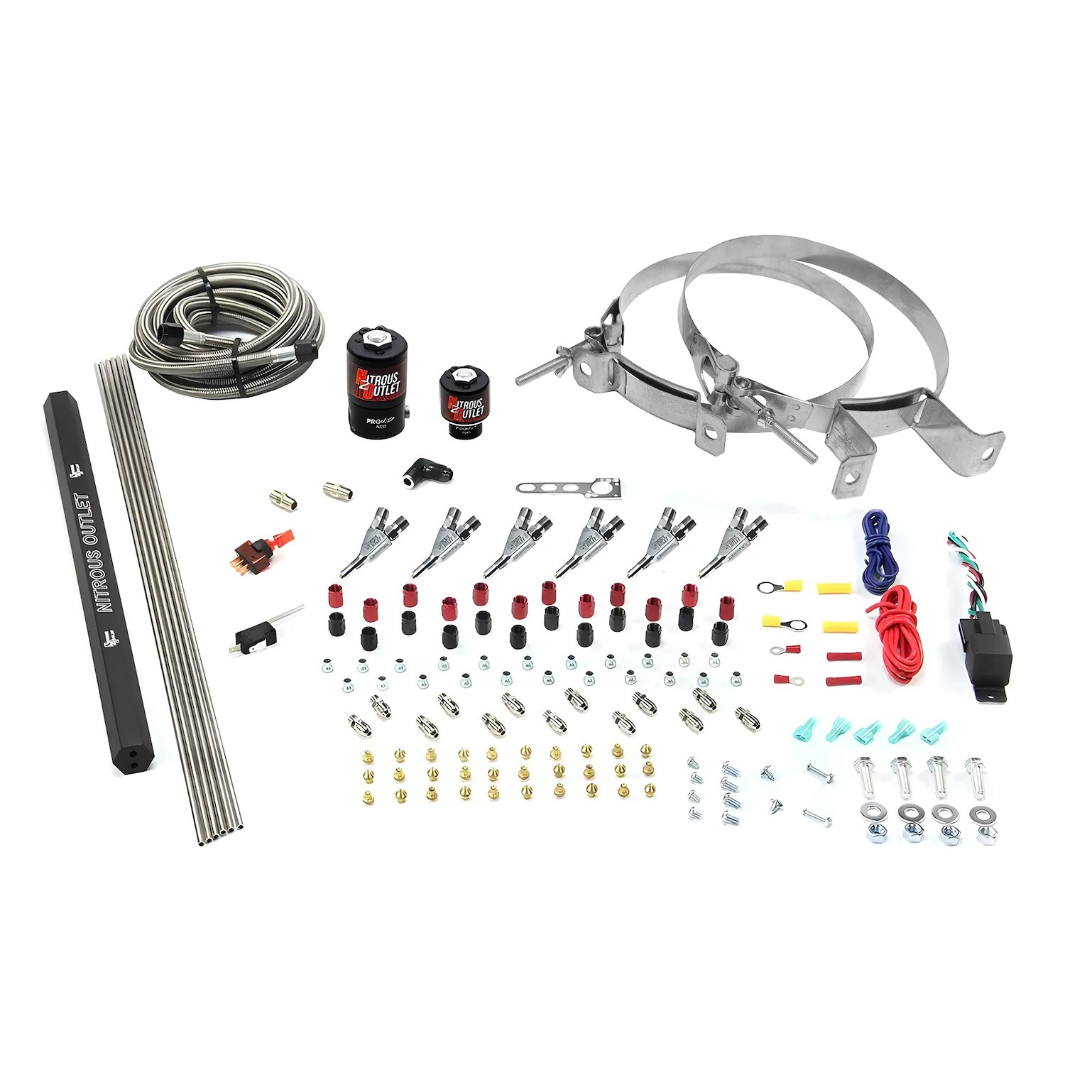 00-10399-R-SBT-00 6-Cyl Direct Port System, .122 Nitrous Solenoids/.177 Fuel Solenoids/Dual Passage Injection Rail