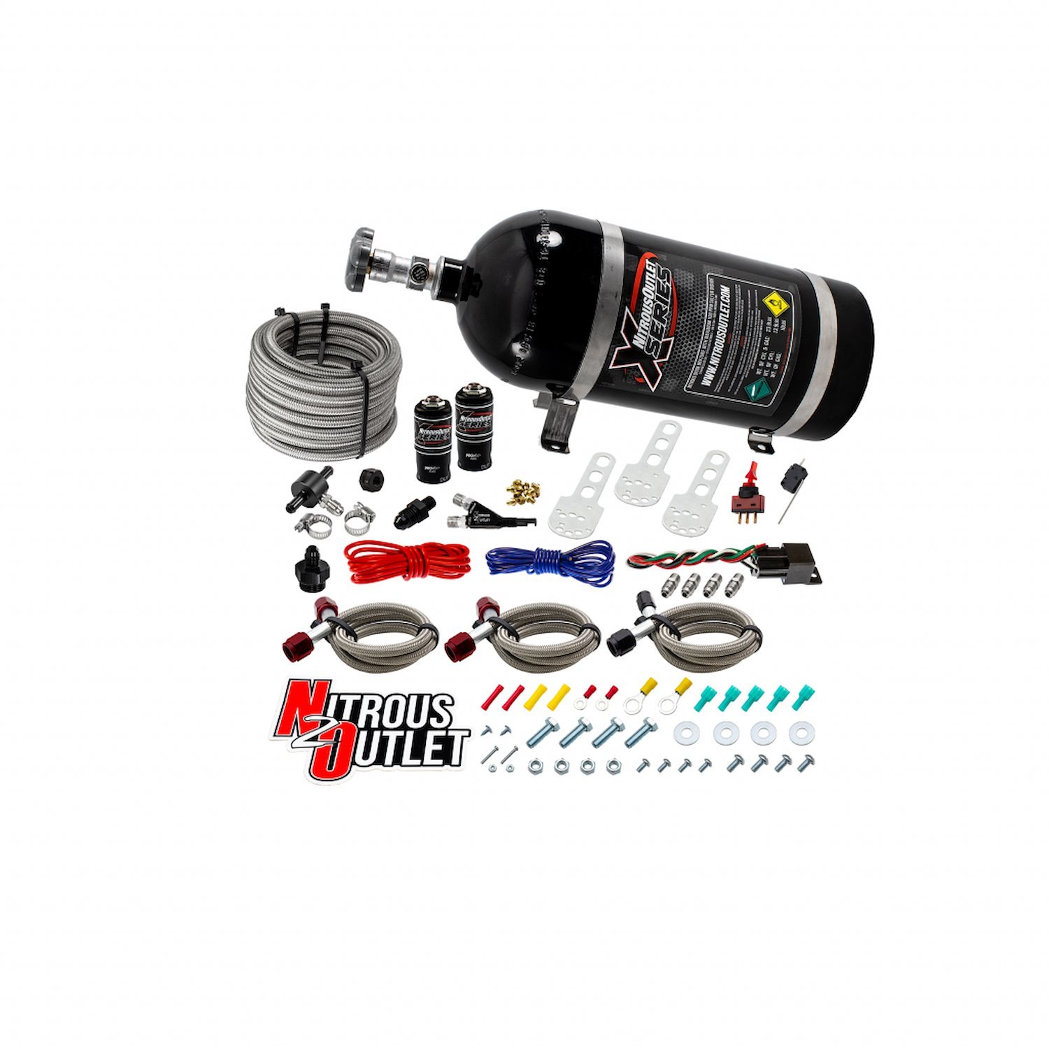 22-80001 X-Series Universal EFI Single-Nozzle System, Gas/E85, 5-55psi, 35-200HP