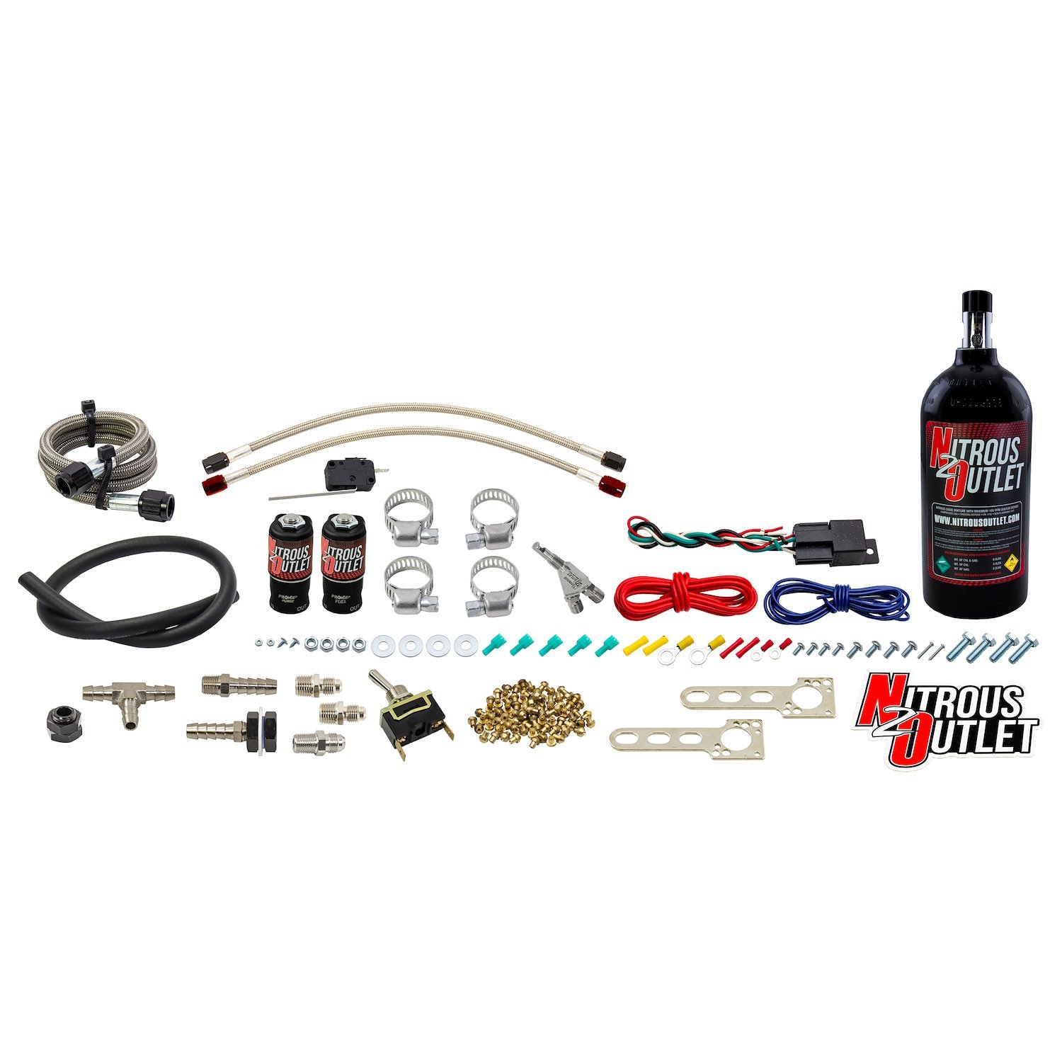 50-10012-2.5 Powersports Single-Cyl Wet Nozzle System, Stainless 90-Degree Nozzle, Gas, 6 psi, 1015202530 HP, 2.5LB Bottle