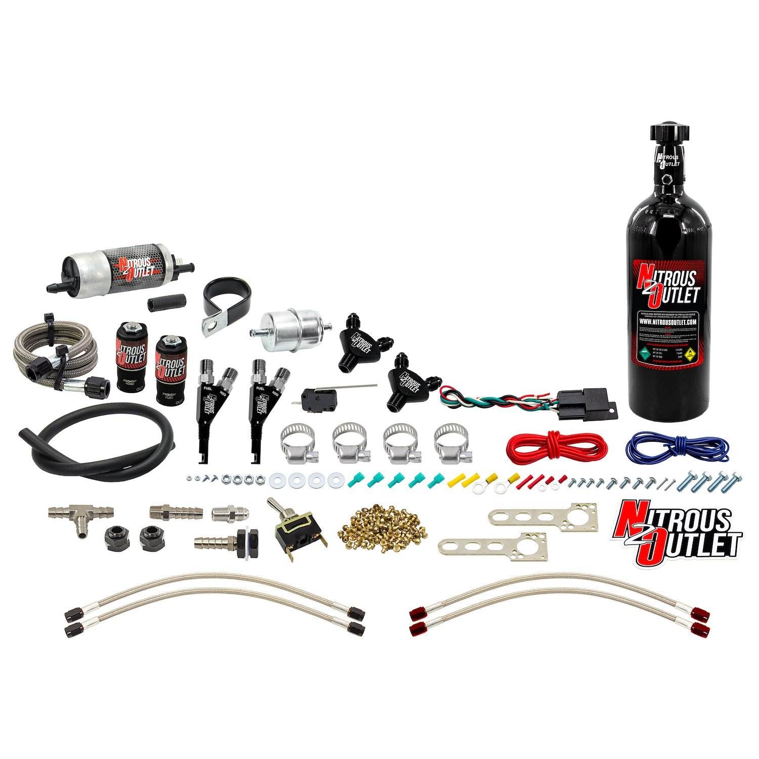 50-10020-5 Powersports Twin-Cyl Wet Nozzle System, Aluminum 90-Degree Nozzles, Gas, 6 psi, 2030405060 HP, 5LB Bottle