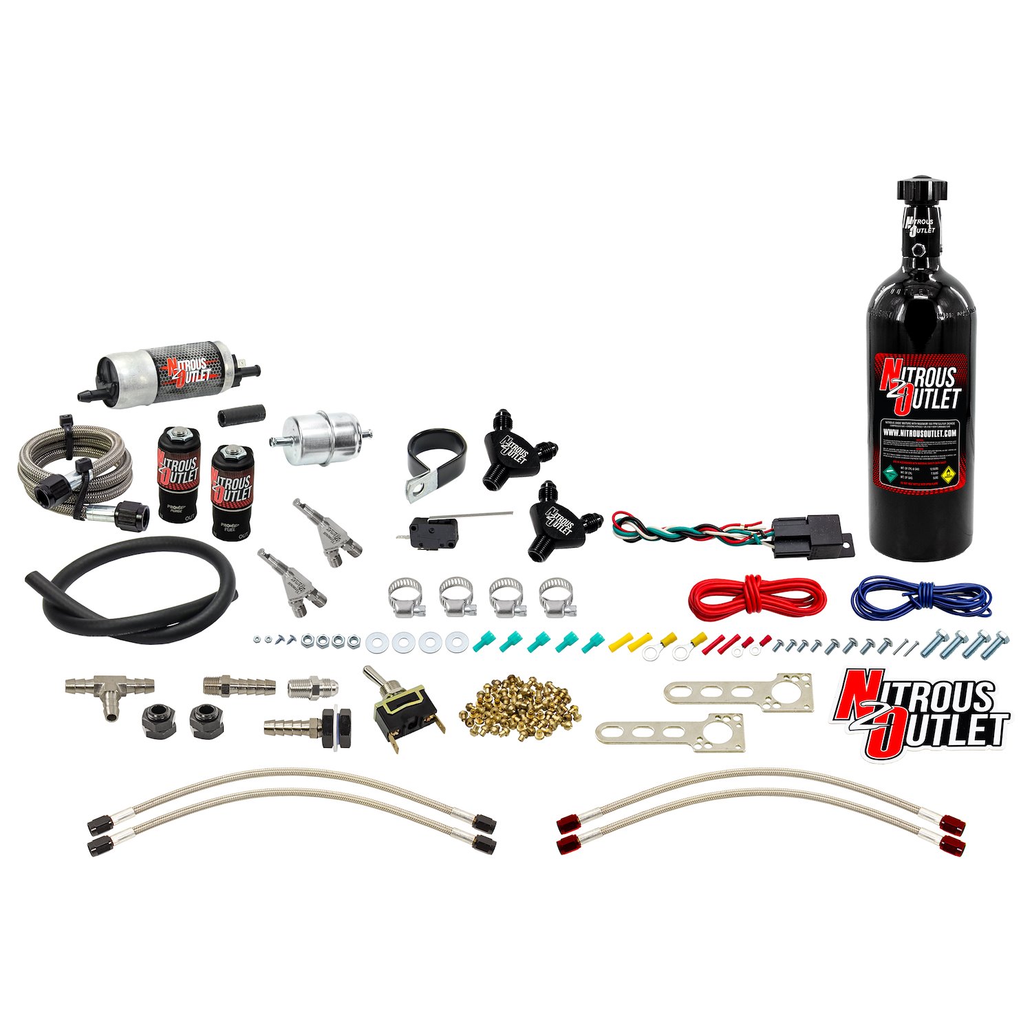 50-10022-5 Powersports Twin-Cyl Wet Nozzle System, Stainless 90-Degree Nozzles, Gas, 6 psi, 2030405060 HP, 5LB Bottle