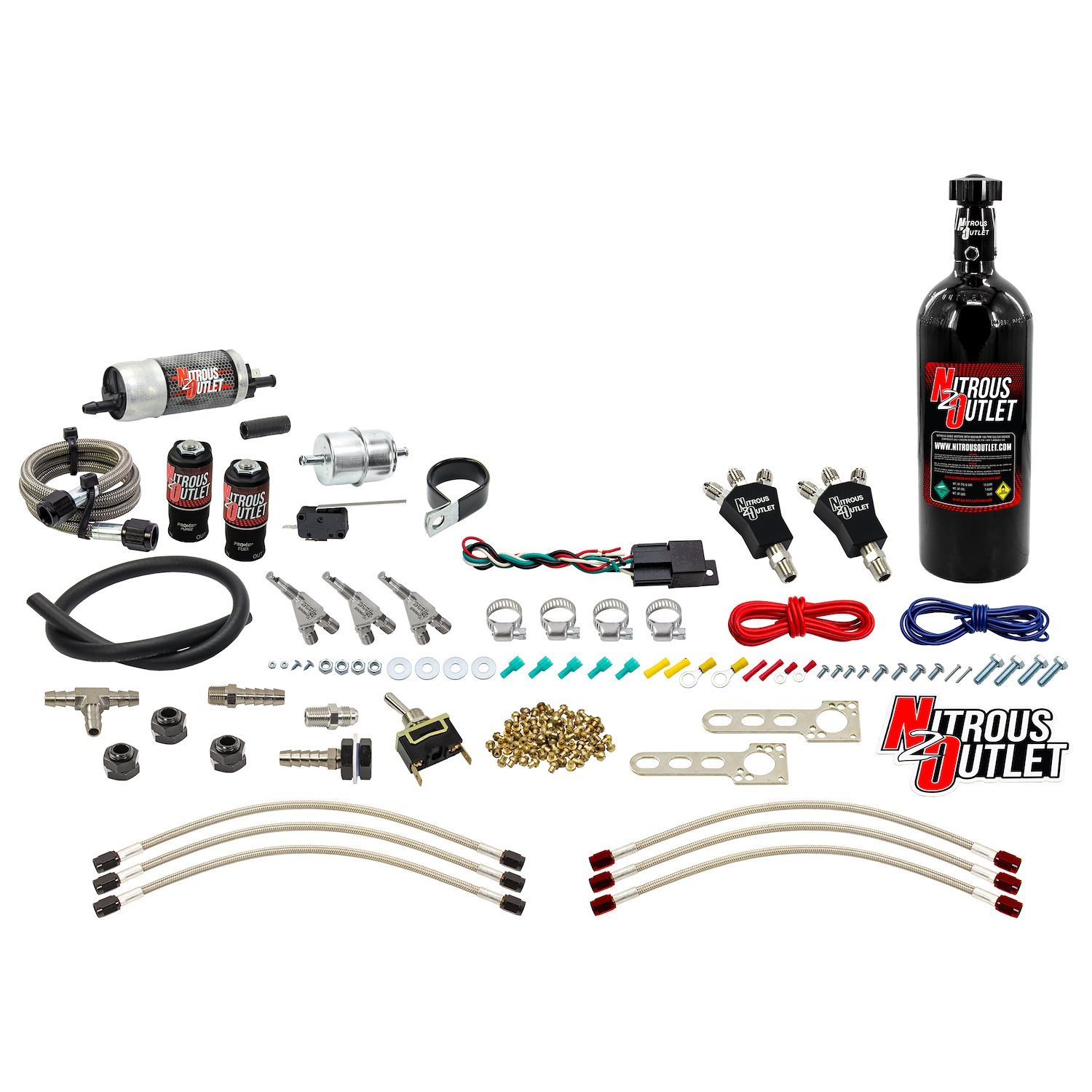 50-10032-5 Powersports 3-Cyl Wet Nozzle System, Stainless 90-Degree Nozzles, Gas, 6 psi, 3045607590 HP, 5LB Bottle