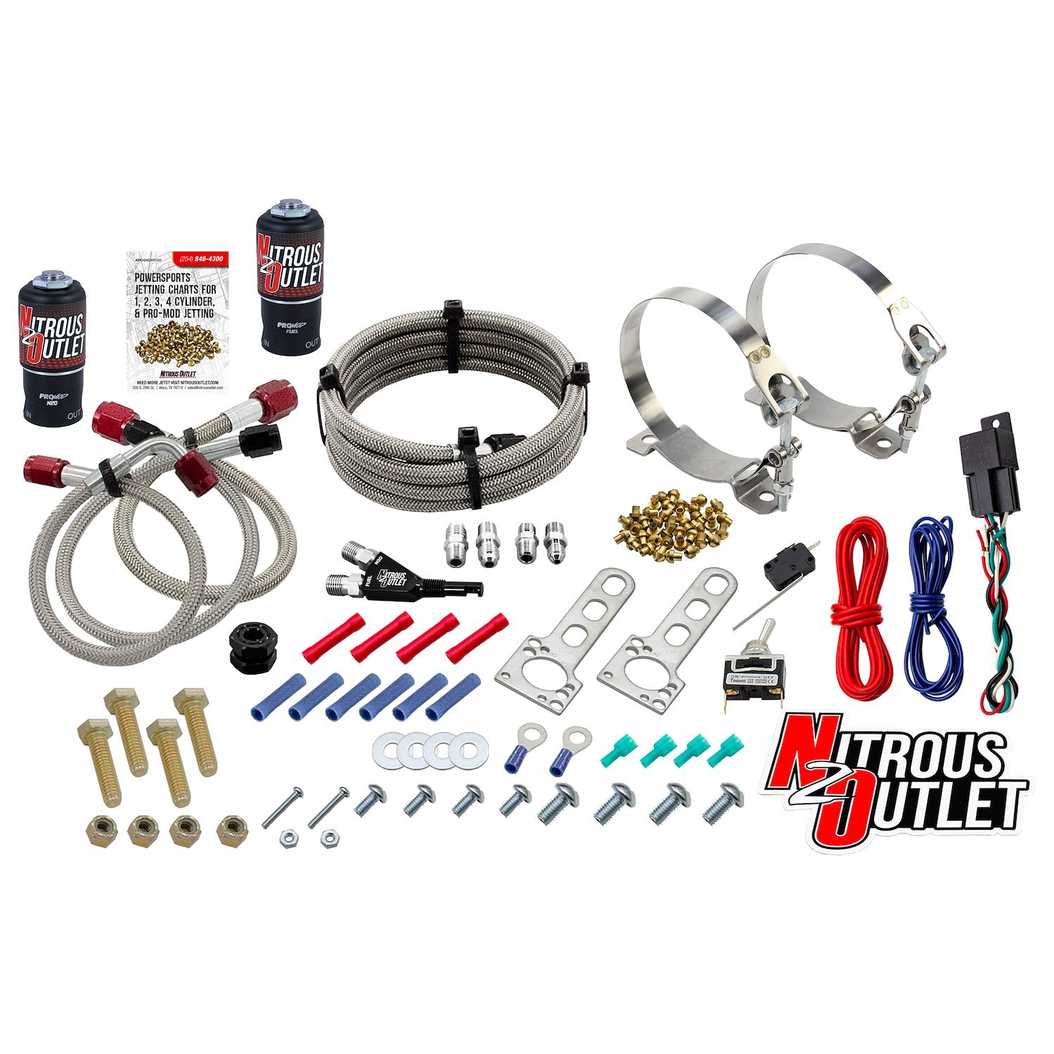 50-10050-00 Powersports SxS Single-Cyl Wet Nozzle System, Aluminum 90-Degree Nozzle, Gas, 45-55 psi, 304050 HP, No Bottle