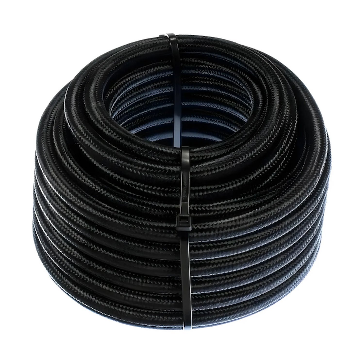60-58206-BLK-08 Flo Supply 8AN Black Nylon Covered Stainless Steel Braided Hose, PTFE Liner