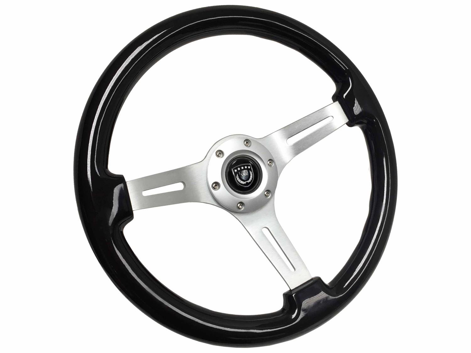 S6 Sport Steering Wheel, 14 in. Diameter, Black Ash Wood Grip