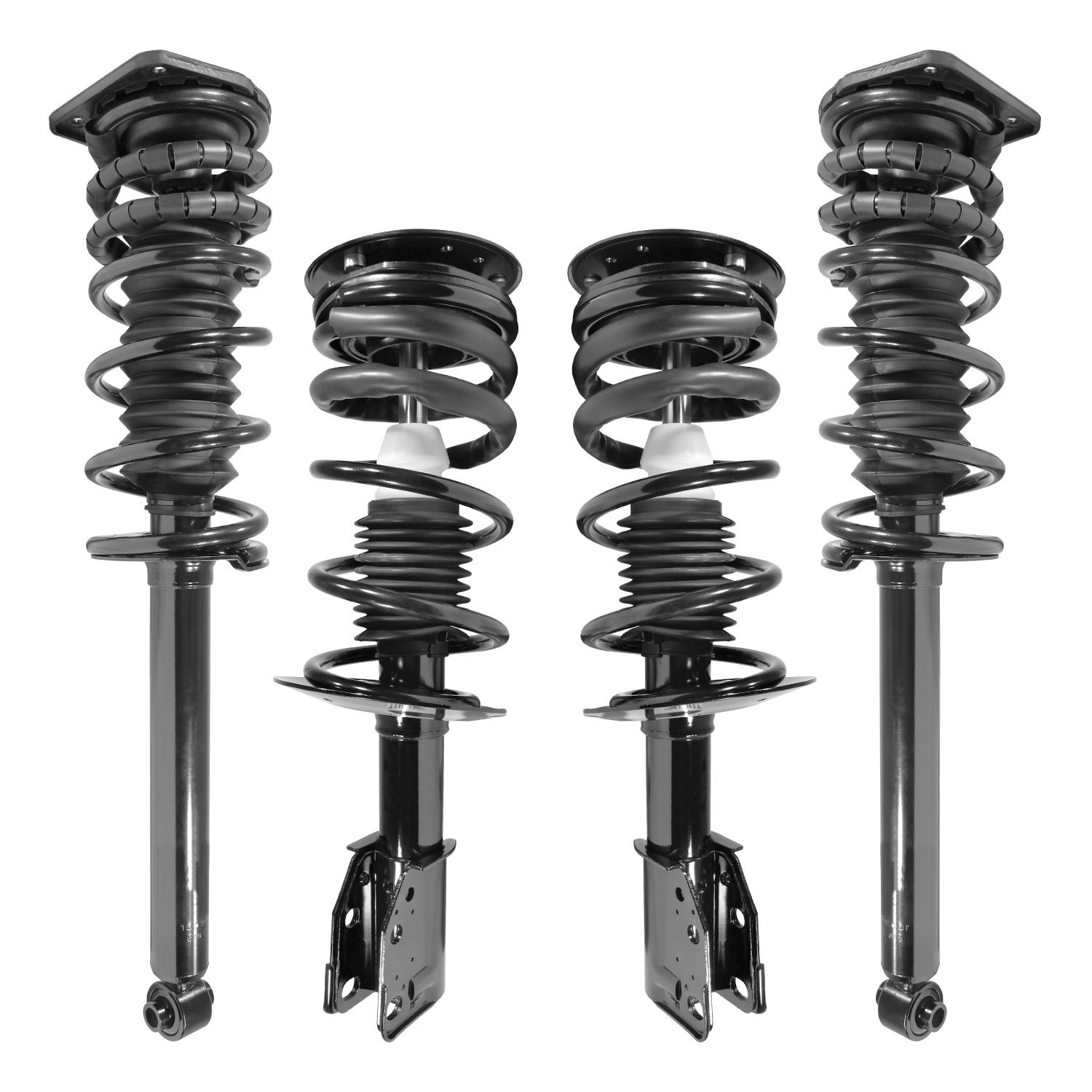 4-11150-15030-001 Front & Rear Suspension Strut & Coil Spring Assembly Kit Fits Select Chevy Cavalier, Pontiac Sunfire