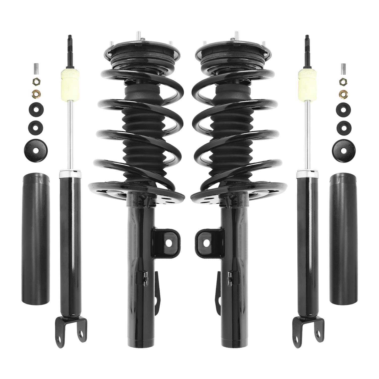 4-11545-252130-001 Front & Rear Suspension Strut & Coil Spring Assembly Fits Select Ford Taurus